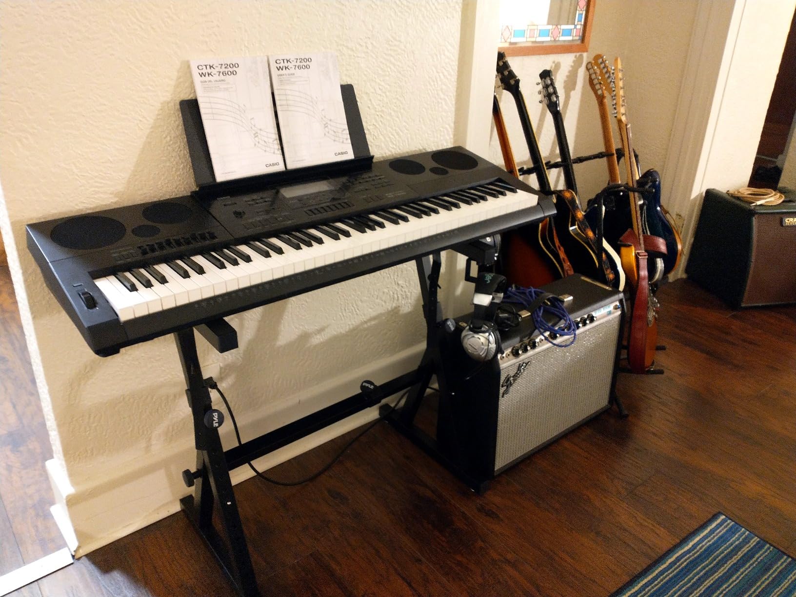 Pyle Heavy Duty Folding Keyboard Stand - Sturdy Reinforced Z Design w/ Adjustable Width & Height, Foam Padded Arms, Digital Piano Stand, Fits 54-88 Key Electric Pianos & Used for Travel & Storage customer photo 2