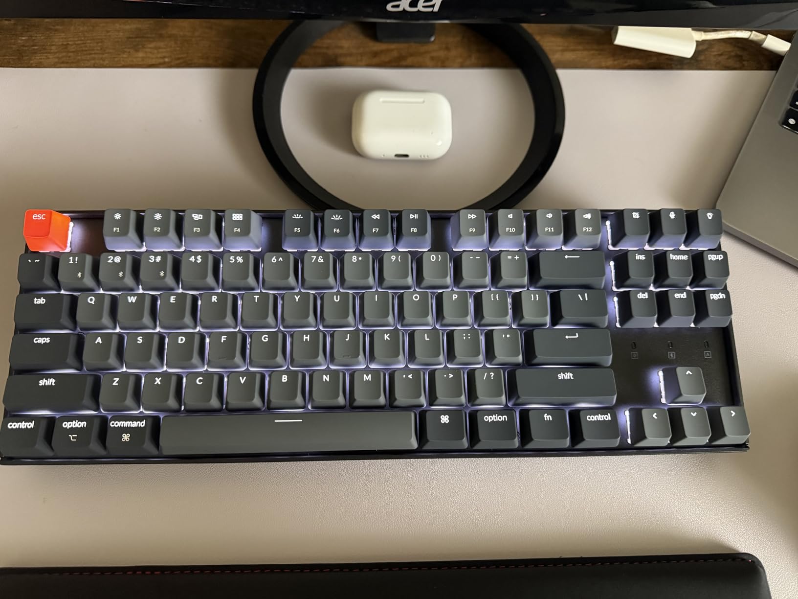Keychron K8 Tenkeyless Wireless Mechanical Keyboard for Mac, White Backlight, Bluetooth, Multitasking, Type-C Wired Gaming Keyboard for Windows with Brown Switch customer photo 2