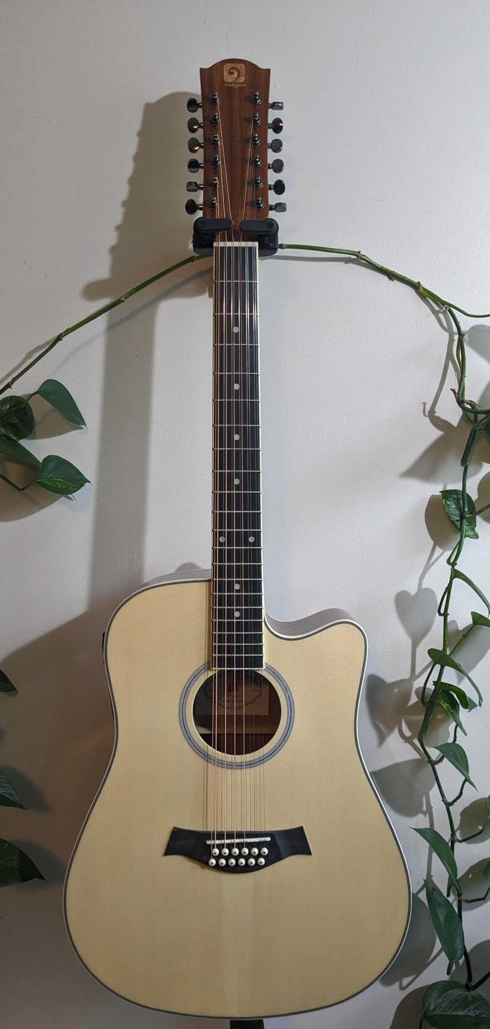 Vangoa 12 String Guitar Acoustic Electric, Upgraded Guitar 12 Strings Bundle for Beginner Intermediate Adults Teens, Sapele Body Bone Nut, Brown Glossy customer photo 1