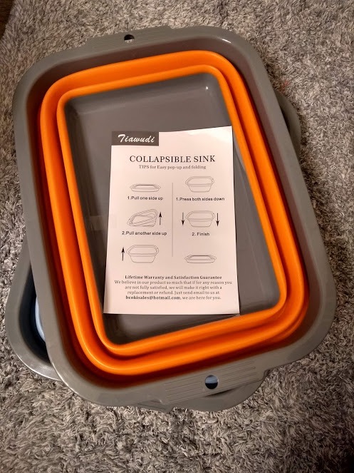 2 Pack Collapsible Sink with 2.25 Gal / 8.5L Each, Foldable Dish Tub for Washing Dishes, Camping, Hiking and Home, Portable Washing Basin customer photo 1