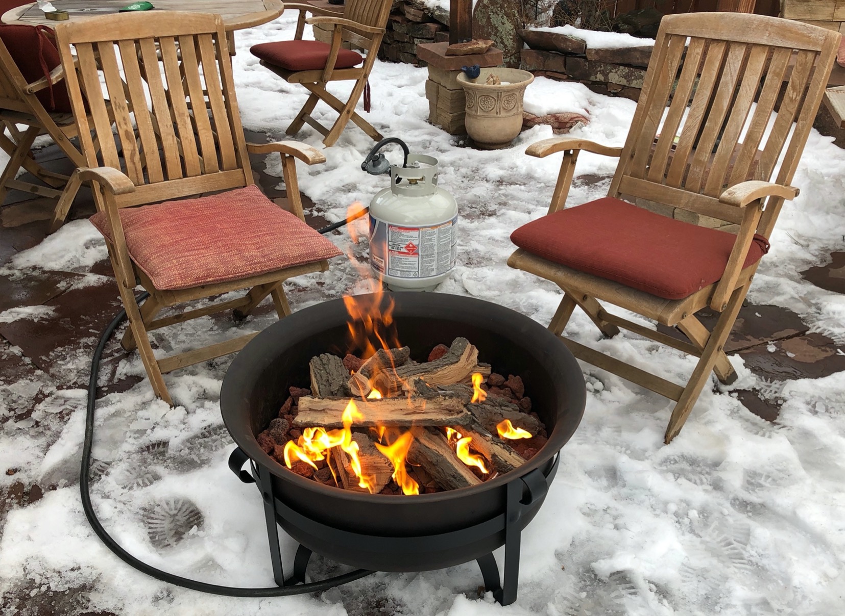 Sunnydaze 29-Inch Wood-Burning Outdoor Fire Pit - Bronze Cauldron Wood Fire Pit for Outside - Includes Poker and Spark Screen customer photo 1