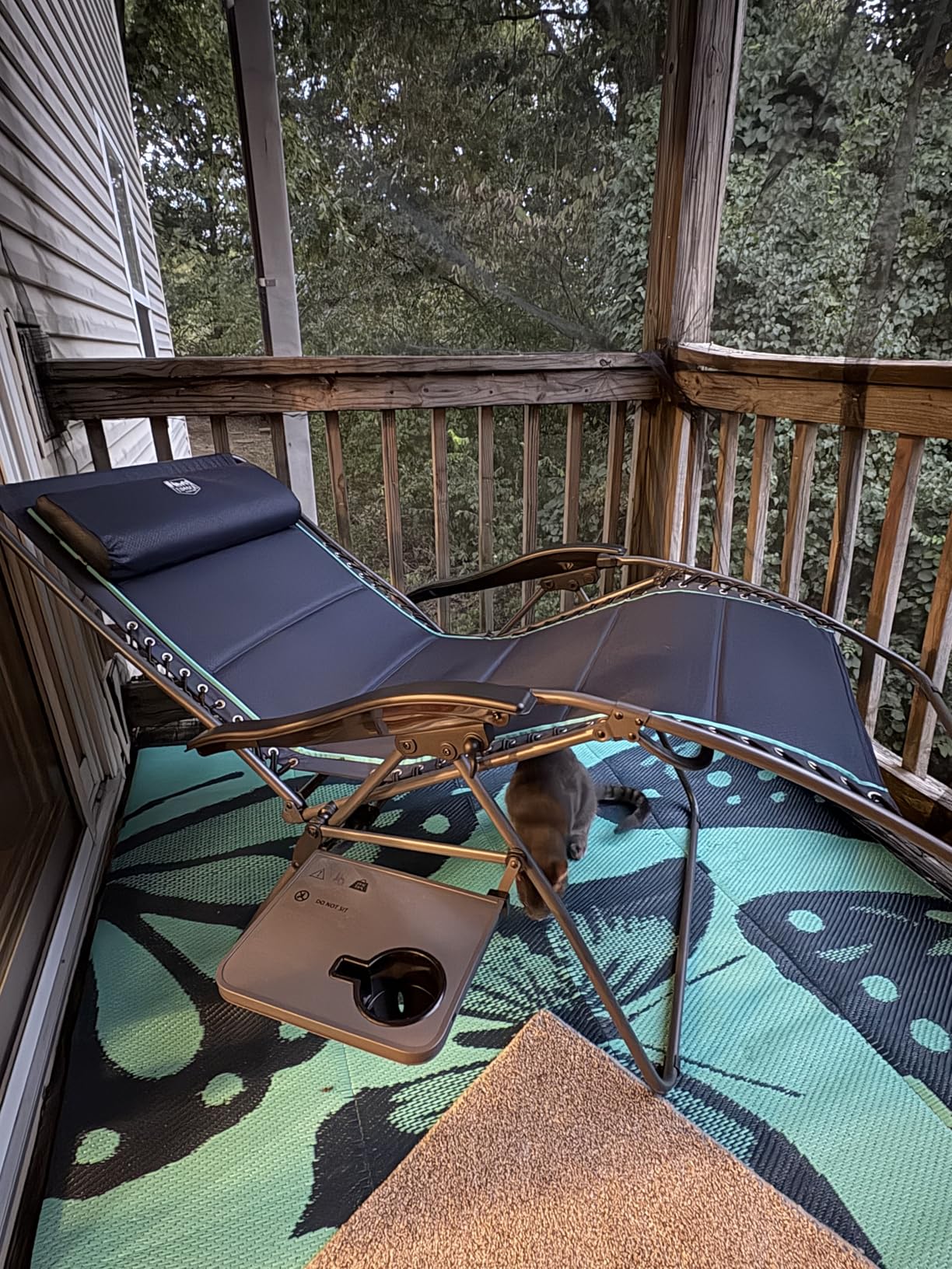 TIMBER RIDGE Oversized Zero Gravity Chair, 33In Wide XXL Zero Gravity Reclining Chair with Side Table, Full Padded Lounge Chair for Outdoor Camping Patio Lawn, Heavy Duty Supports 500lbs, Brown-1 Pack customer photo 1