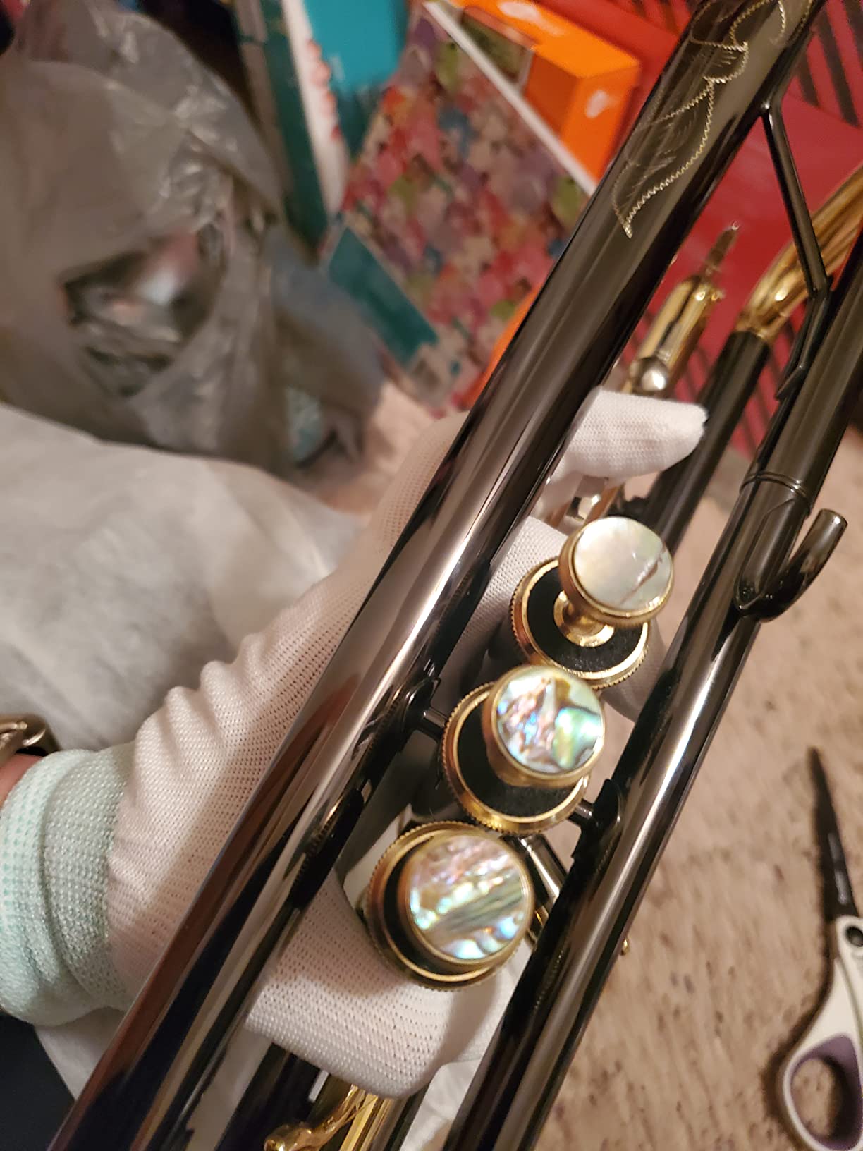 EASTROCK Bb Trumpet Standard Trumpet Set with Carrying Case, Gloves, 7C Mouthpiece, Tuning Rod, Black Nickel, Hand Carved Craft customer photo 1
