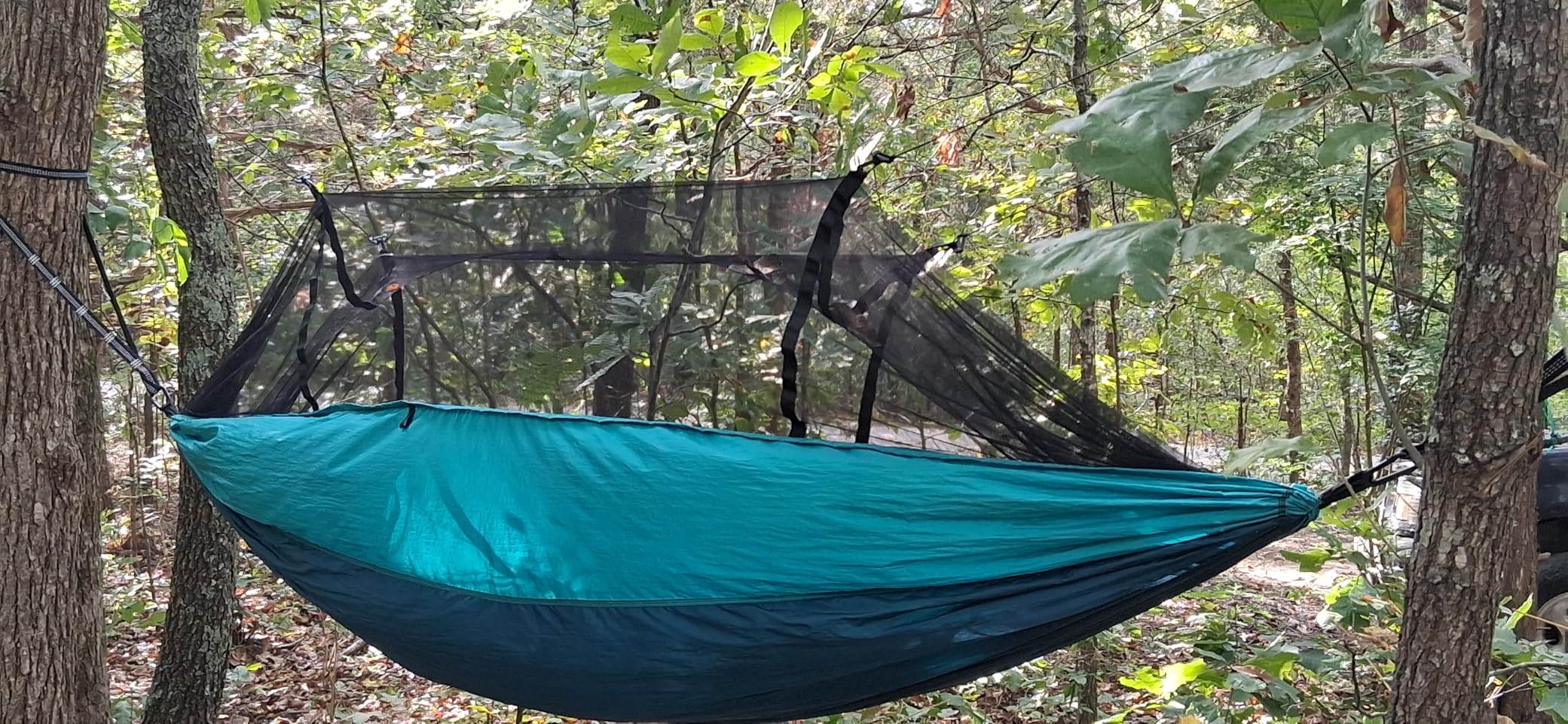 AnorTrek Camping Hammock with Mosquito Net, Double & Single Lightweight Portable Hammocks with Tree Straps, Parachute Hammock for Camping, Backpacking customer photo 1