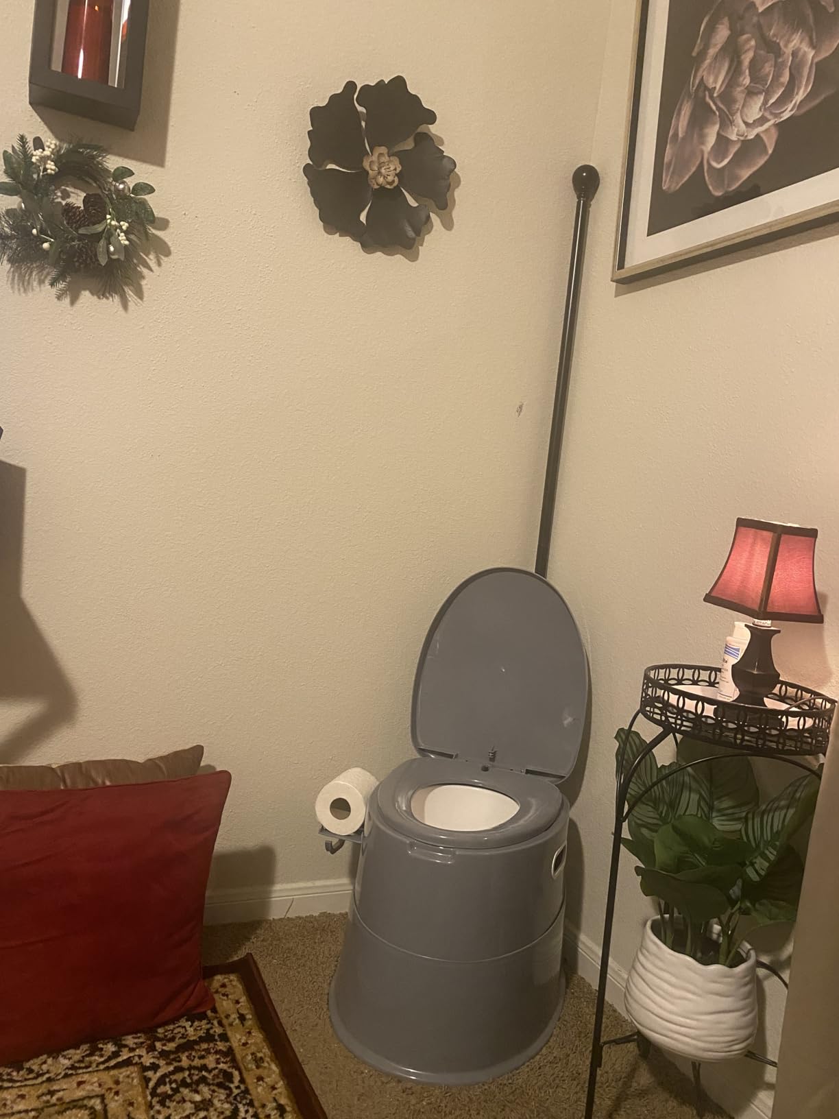 VINGLI Portable Toilet with Detachable Inner Bucket & Removable Paper Holder, Grey customer photo 2