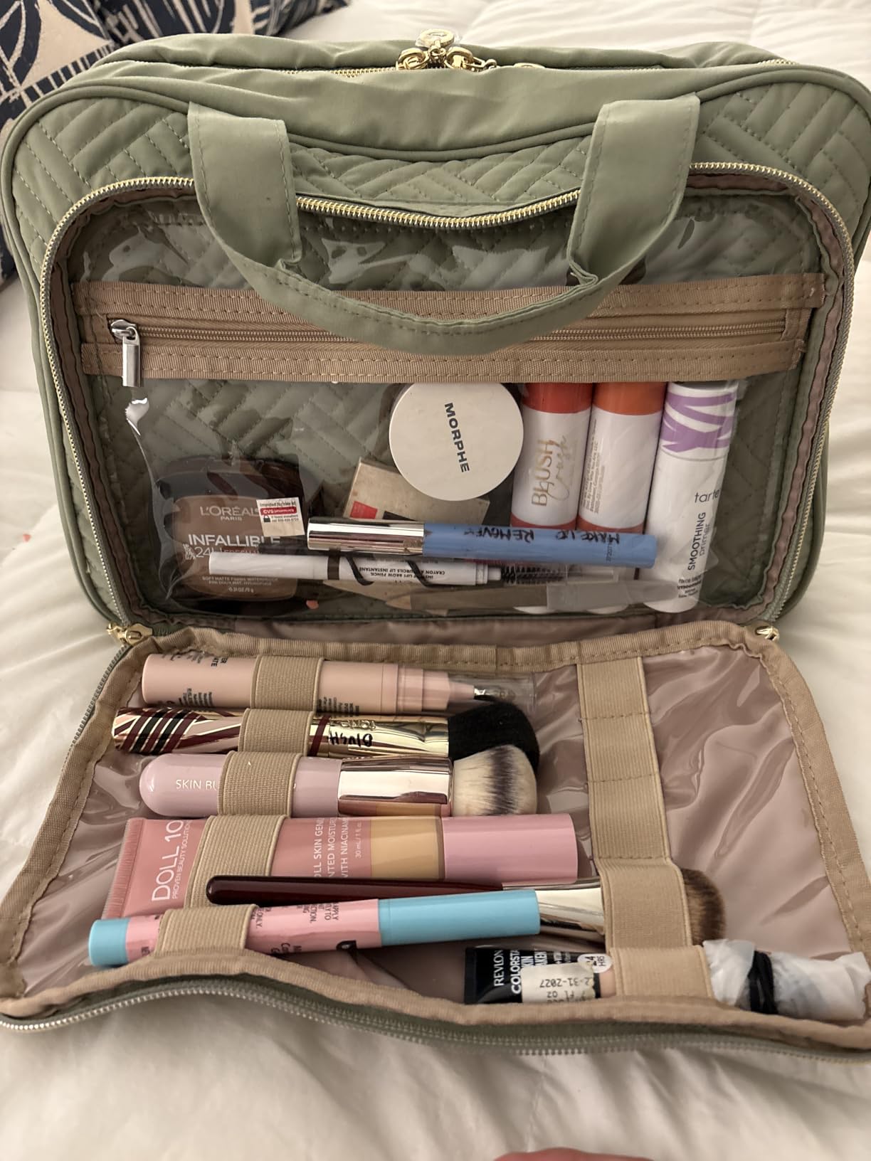 BAGSMART Toiletry Bag Hanging Travel Makeup Organizer with TSA Approved Transparent Cosmetic Bag Makeup Bag for Full Sized Toiletries, Medium-Black customer photo 2