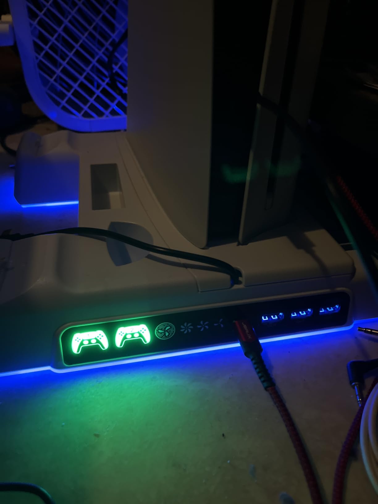 PS5/Slim/Pro Stand and Cooling Station with LED Controller Charging Station for PlayStation 5 Console customer photo 1