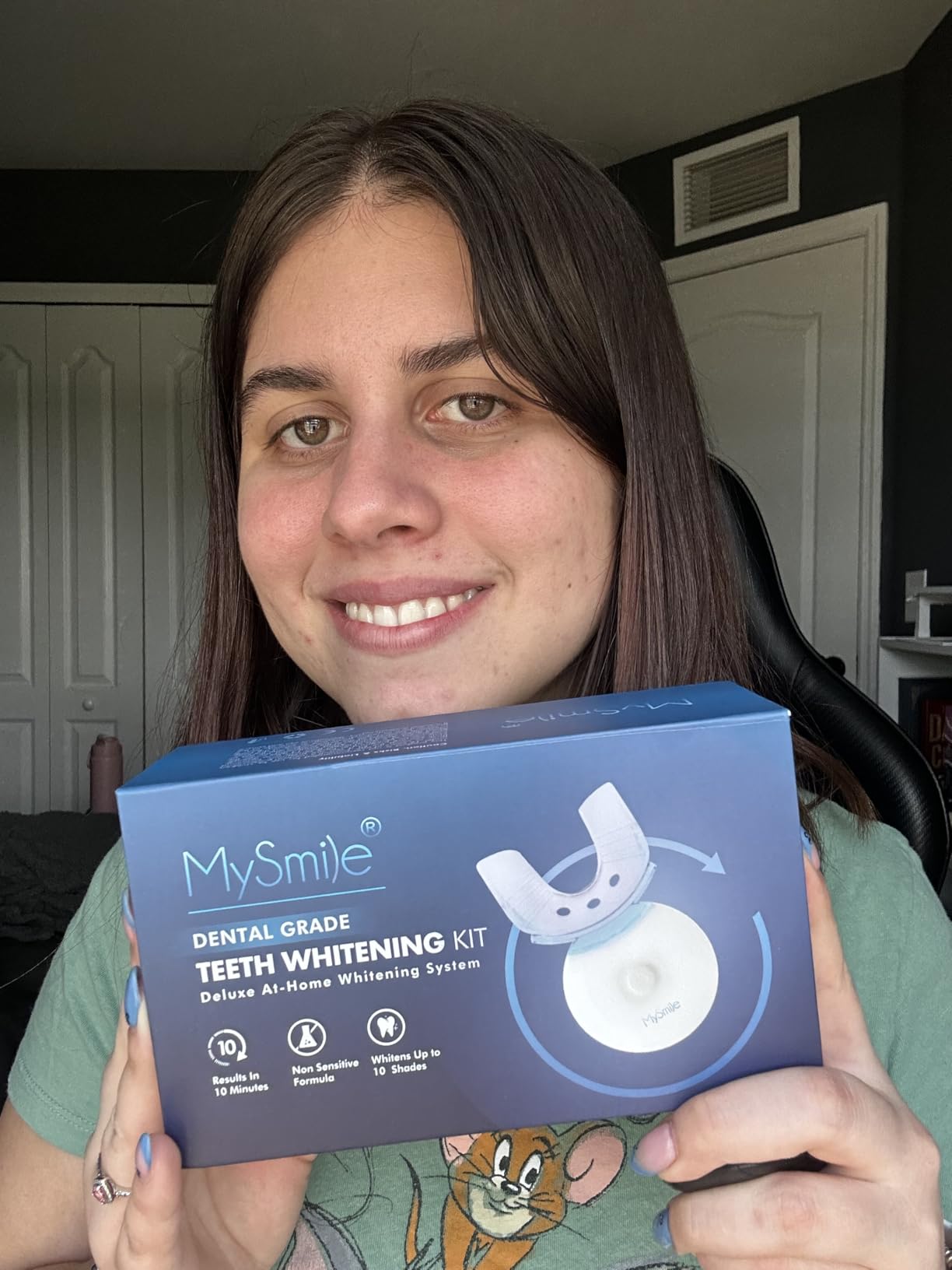 MySmile Teeth Whitening Kit with LED Light, 10 Min Non-Sensitive Fast Teeth Whitener with 3 Carbamide Peroxide Whitening Gel customer photo 2