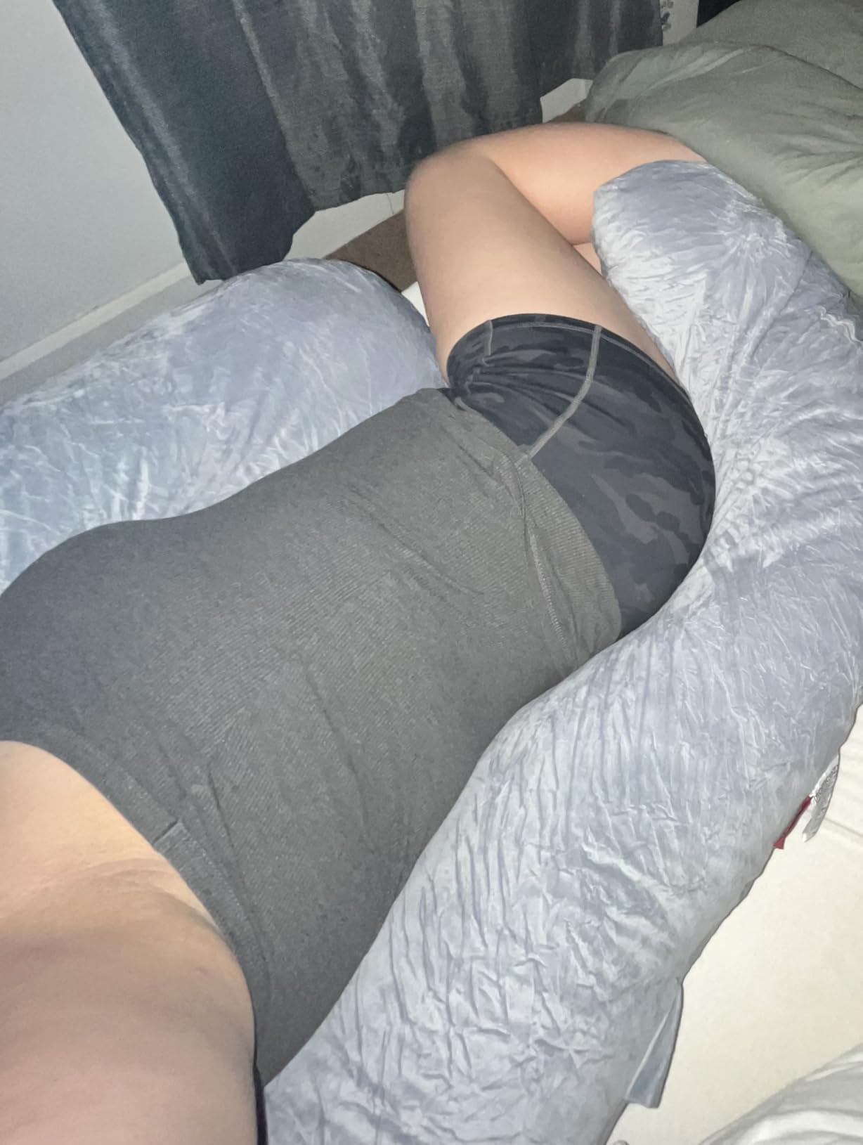 Momcozy Pregnancy Pillows for Sleeping, U Shaped Full Body Maternity Pillow with Removable Cover - Support for Back, Legs, Belly, HIPS for Pregnant Women, 57 Inch, Grey customer photo 1