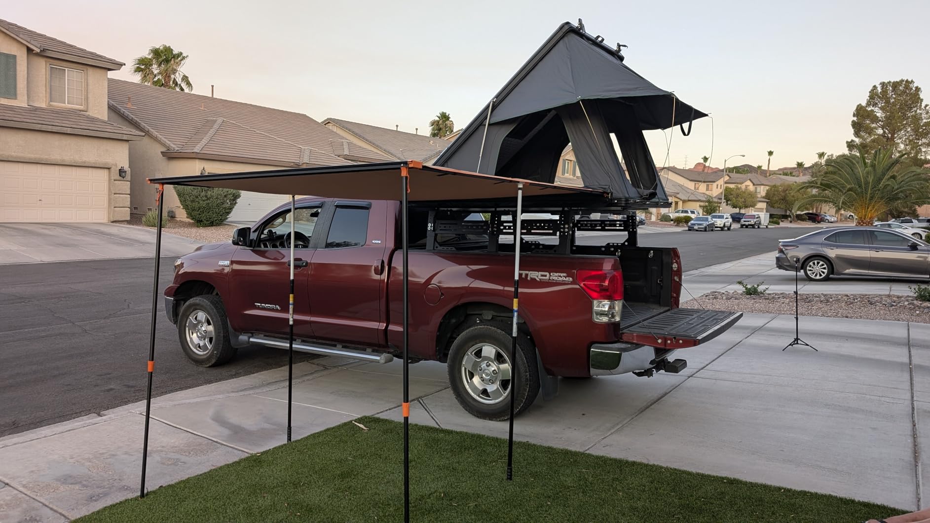 ALL-TOP Vehicle Awning 6.6'x8.2' Roof Rack Pull-Out Sun Shade UV50+, Weatherproof 4x4 Side Awning for Camping & Overland customer photo 2