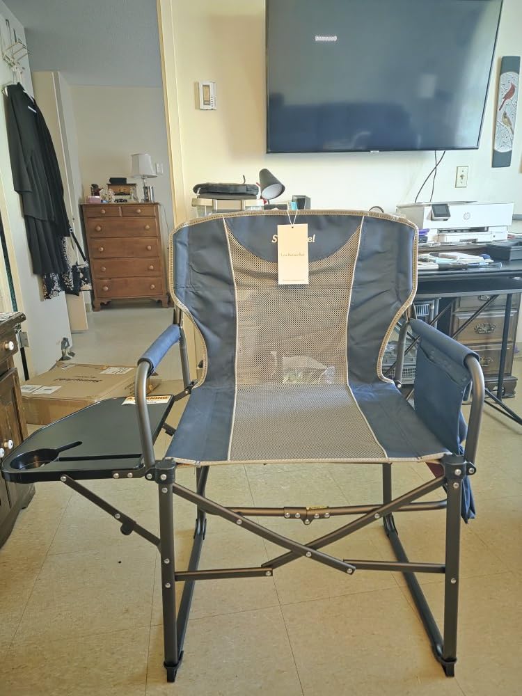 SUNNYFEEL Camping Directors Chair, Heavy Duty,Oversized Portable Folding Chair with Side Table, Pocket for Beach, Fishing,Trip,Picnic,Lawn,Concert Outdoor Foldable Camp Chairs customer photo 2