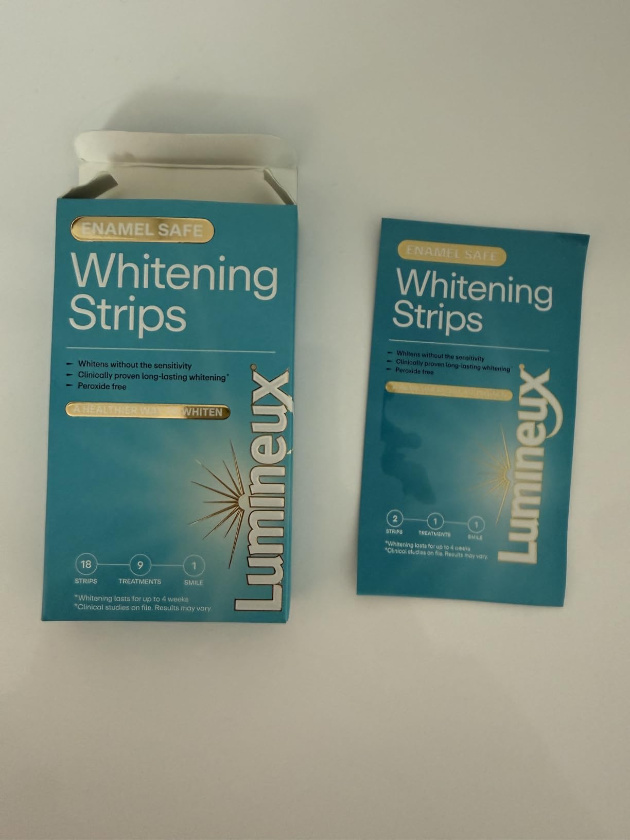 Lumineux Teeth Whitening Strips Kit - 9 Treatments (1 Month) - Peroxide Free - Enamel Safe for Whiter Teeth - Whitening Without The Sensitivity - Dentist Formulated - Sensitivity Free customer photo 2