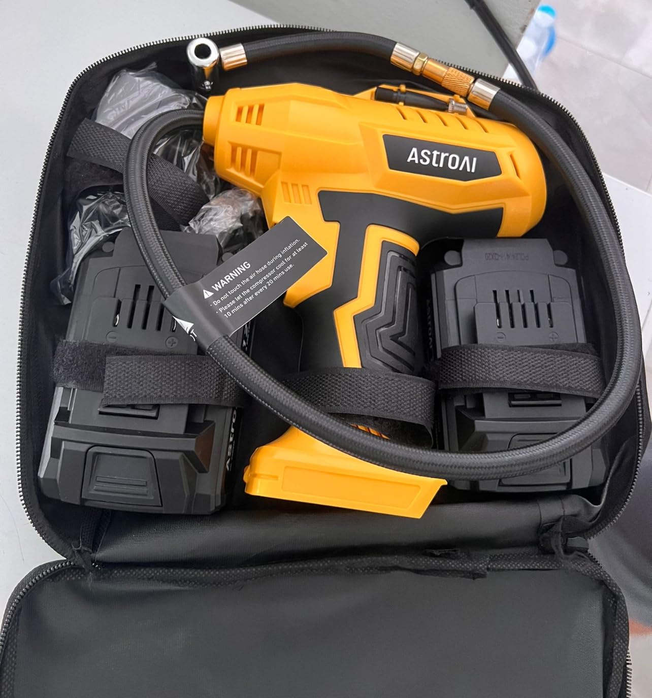 AstroAI Cordless Tire Inflator Portable Air Compressor Fast Inflation 160 PSI Air Pump 20V Rechargeable Battery Powered with 12V DC Adapter customer photo 1