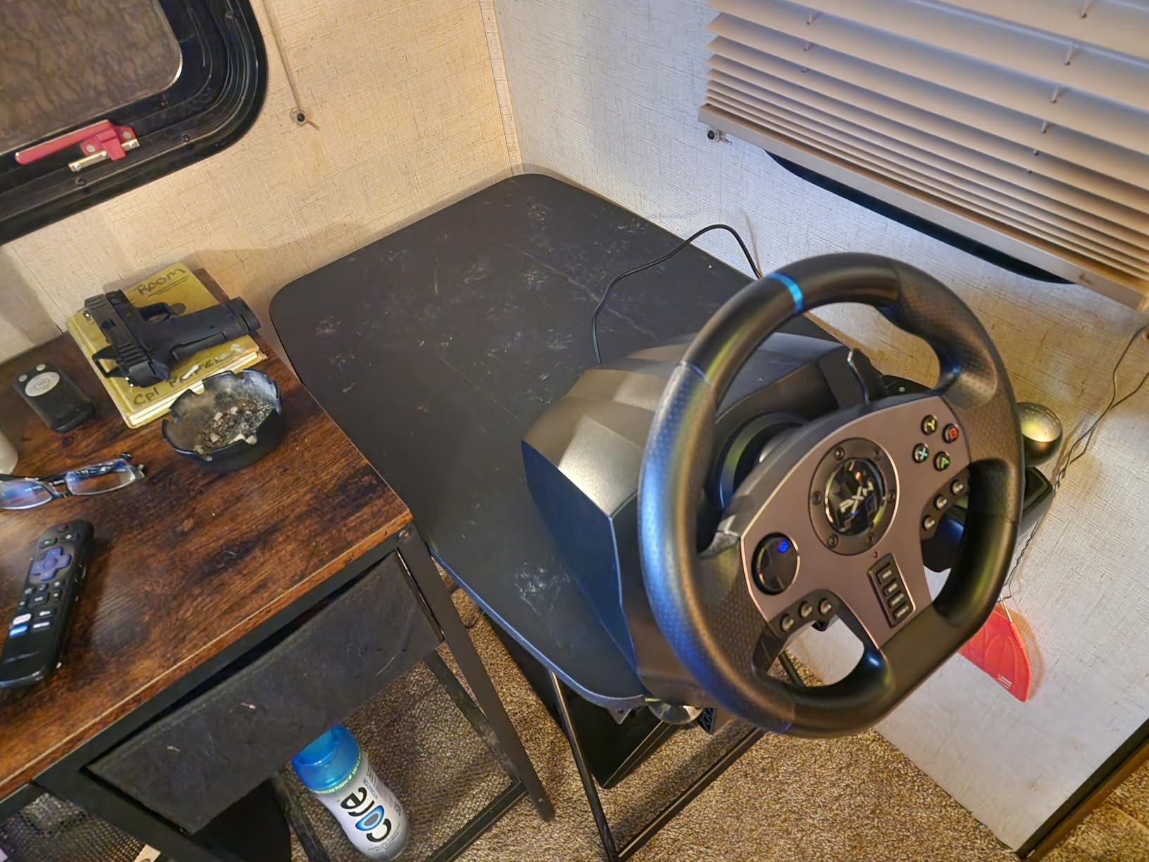 PXN V9 Steering Wheel for PC, PS4, Xbox, Switch - Universal Usb Sim Racing Wheel, APP, 270/900 Degree Adjustable, 3 Pedals & Shifter Full Bundle (Black) customer photo 2