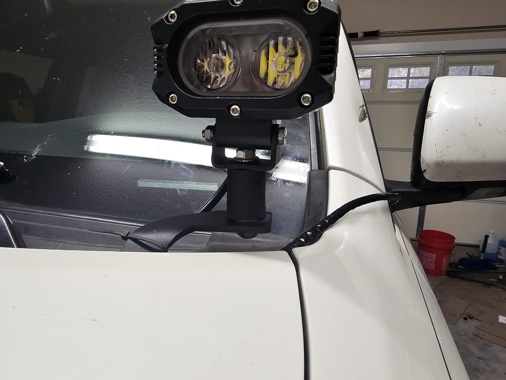 Auxbeam 4 Inch LED Light Pods, 60W Square Offroad Driving Light Super Bright 120° White Broad Flood Beam Pods Light with Off Road Wiring Harness (2 Pcs) customer photo 1