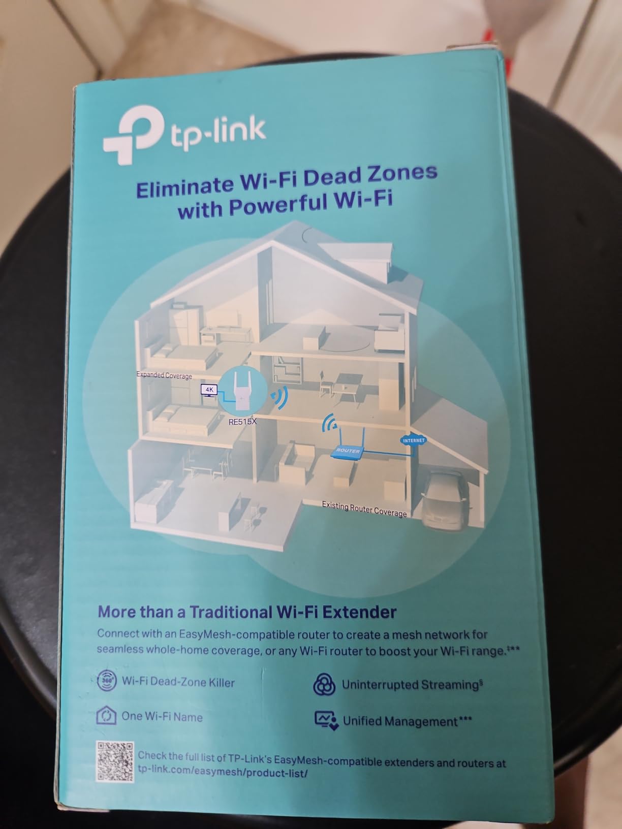 TP-Link AX1500 WiFi Extender Internet Booster (RE500X), WiFi 6 Range Extender Covers up to 1500 sq.ft and 25 Devices, Dual Band, AP Mode w/Gigabit Port, APP Setup, OneMesh Compatible customer photo 1