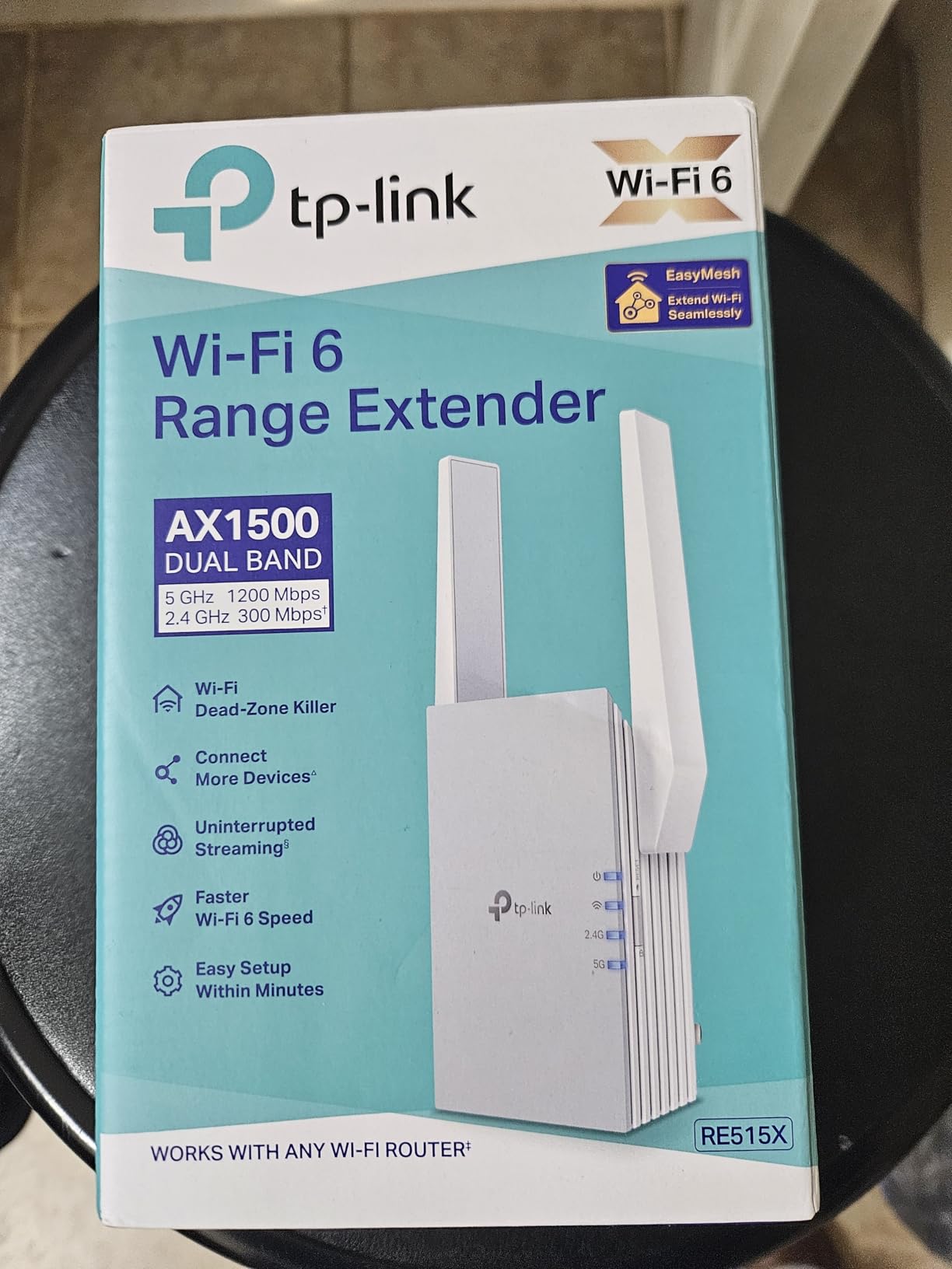 TP-Link AX1500 WiFi Extender Internet Booster (RE500X), WiFi 6 Range Extender Covers up to 1500 sq.ft and 25 Devices, Dual Band, AP Mode w/Gigabit Port, APP Setup, OneMesh Compatible customer photo 2