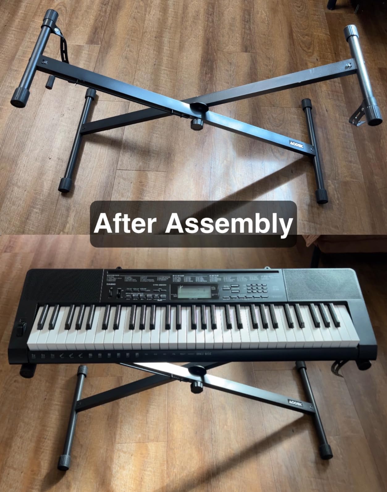 AODSK Single-X Keyboard Stand Adjustable Width & Height, Piano Stand with Locking Straps & Quick Release Mechanism - Adjust height in one second customer photo 2