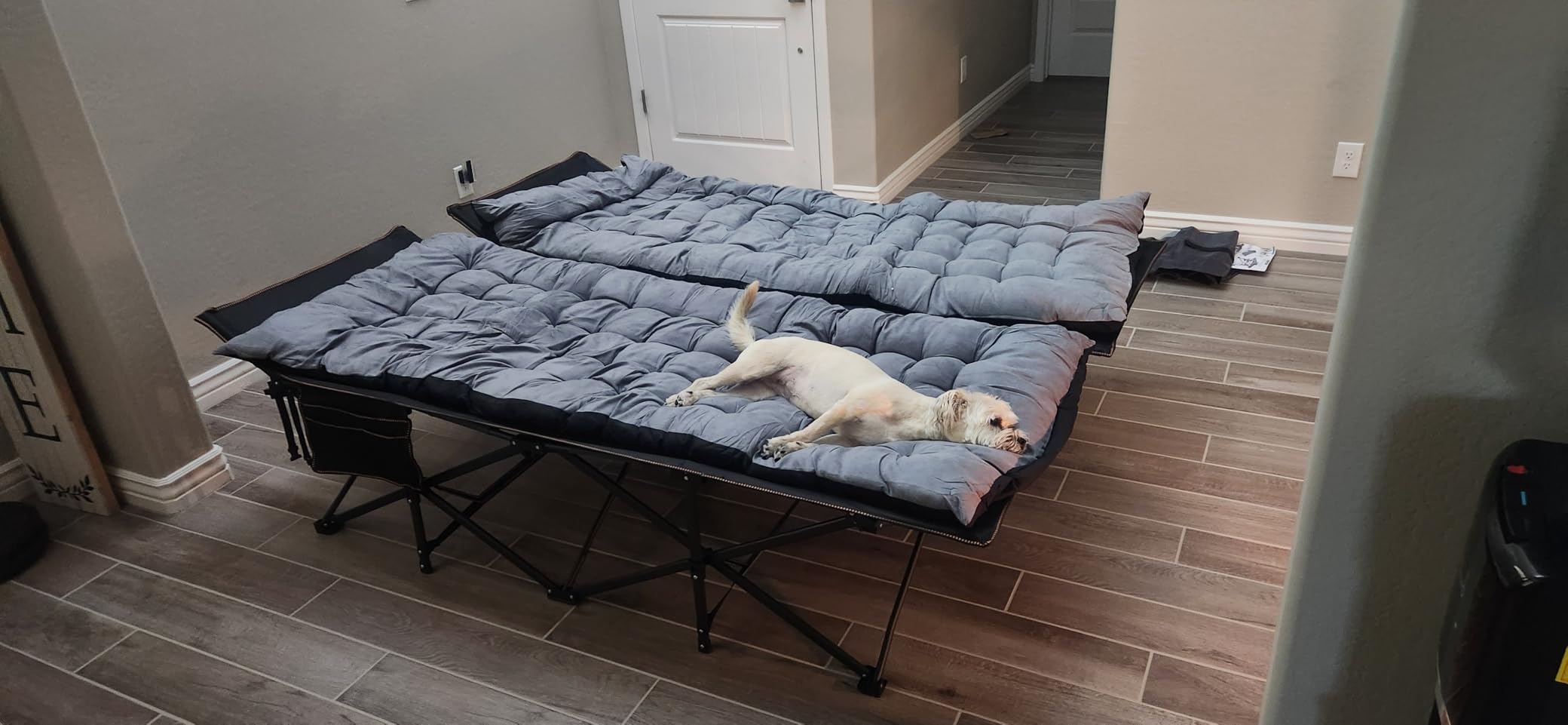DoCred Folding Camping Cot with Mattress, 2 Pack Heavy Duty Folding Cot for Adults, Portable Sleeping Cot Bed Adults Outdoor Bed with Carry Bag, Travel Camp Cots customer photo 2