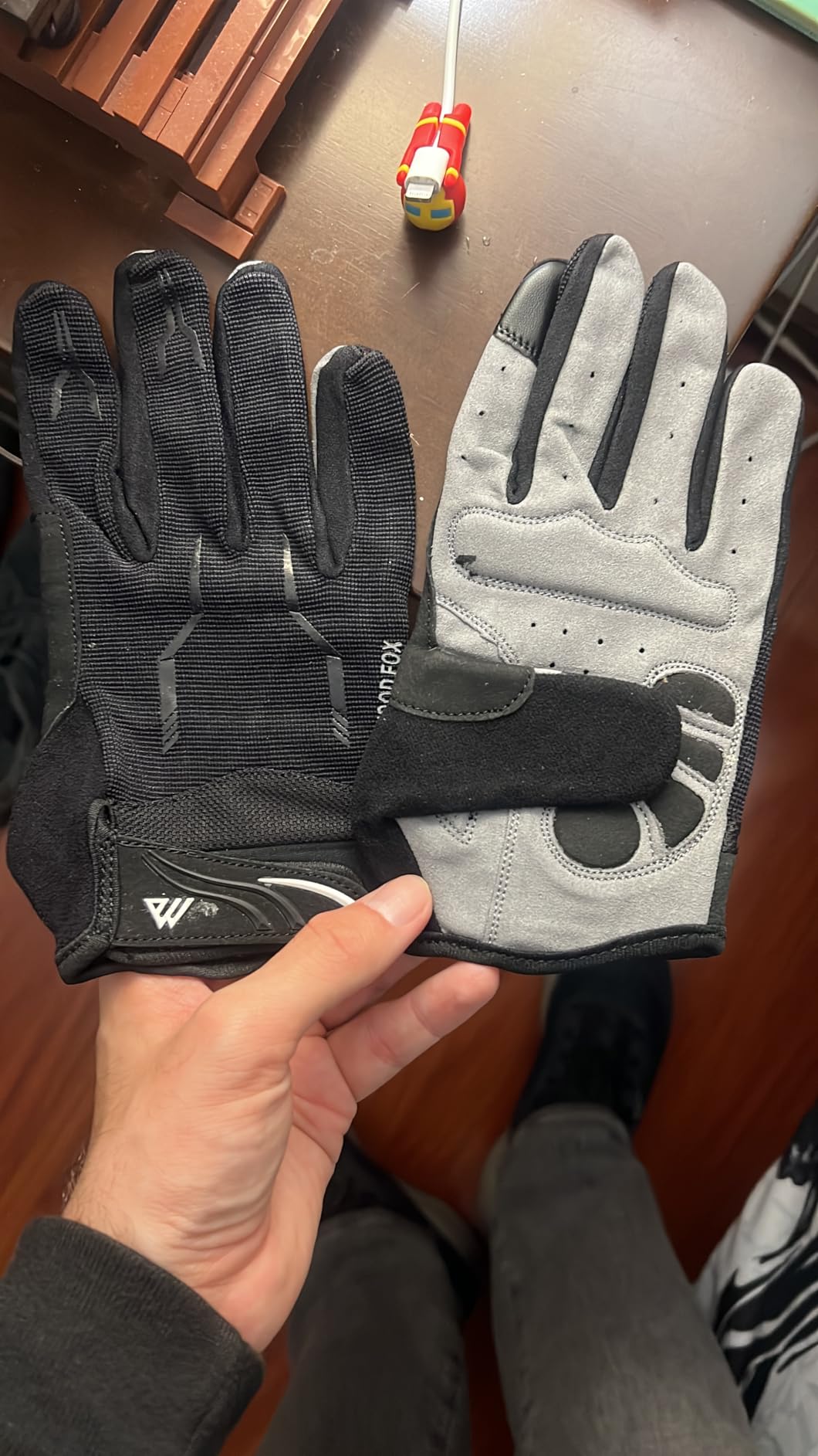 WESTWOOD FOX Cycling Gloves for Men - Full Finger BMX & Mountain Bike Gloves with Touchscreen, MTB, Padded Anti-Slip Grips customer photo 2