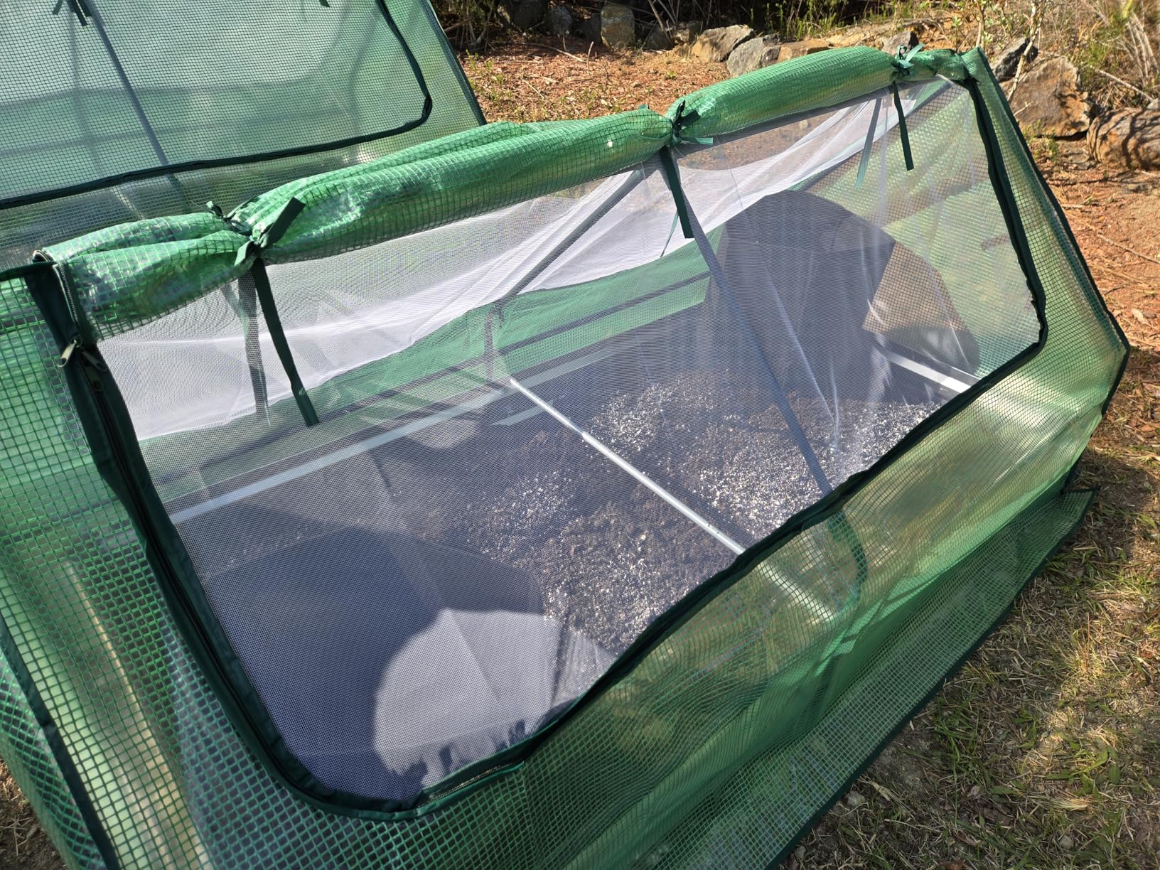 Quictent Raised Garden Bed with Cover Outdoor Galvanized Metal Planter Box Kit, w/ 2 Large Screen Windows Mini Greenhouse 20pcs T Tags 1 Pair of Gloves Included for Growing Vegetables 6x3x1ft (Clear) customer photo 2