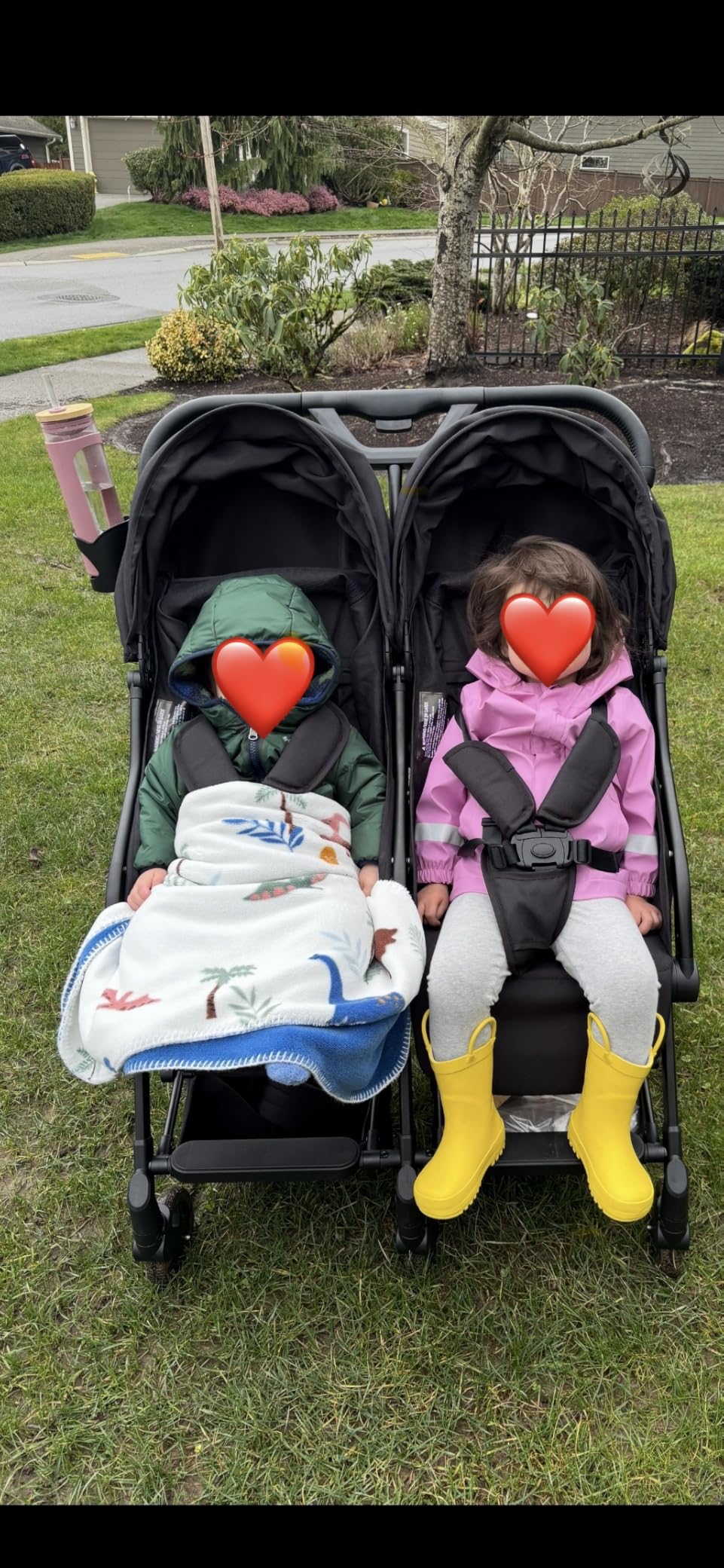 Mompush Lithe Double Stroller for Infant and Toddler, Lightweight Side by Side Twin Stroller customer photo 1