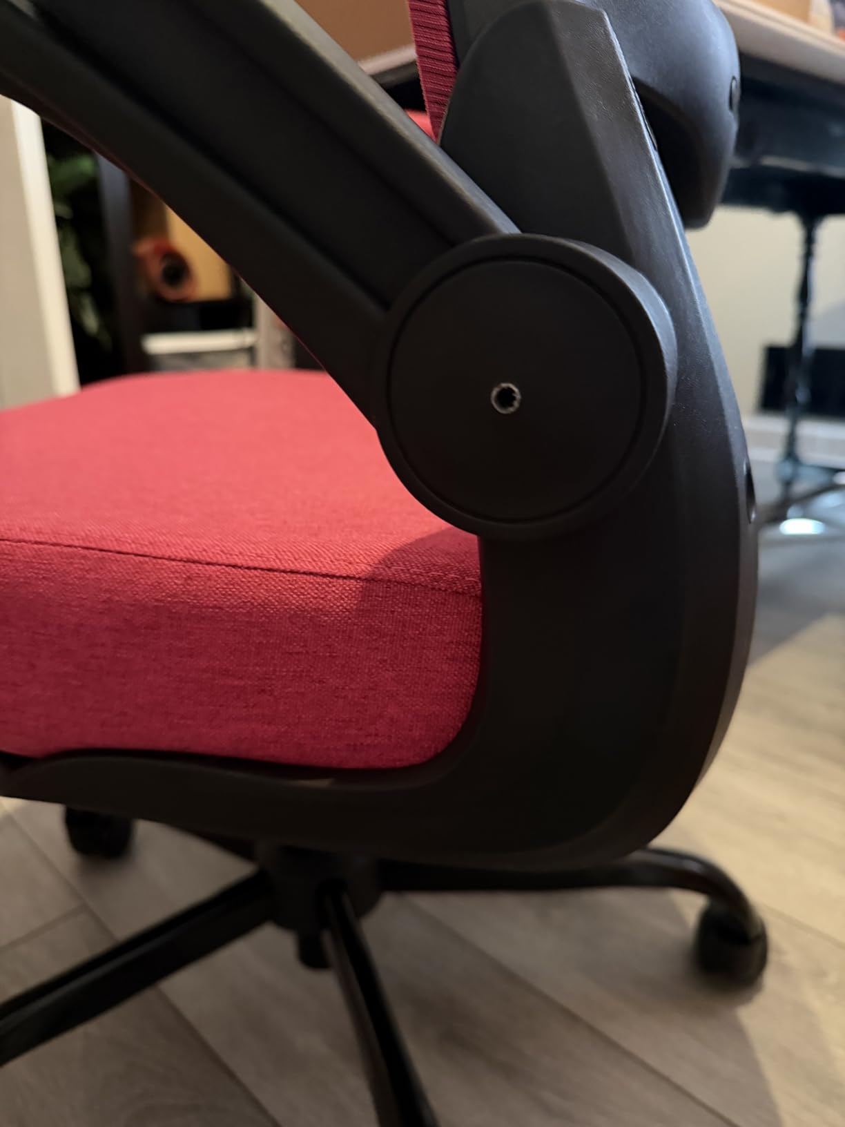 Mimoglad Ergonomic Office Chair - Desk Chair with Flip-up Armrests & 135 Degree Recline, Adjustable Lumbar Support - Space-Saving Task Chair for Business/Team Office & Home (Black, 350lbs) customer photo 2