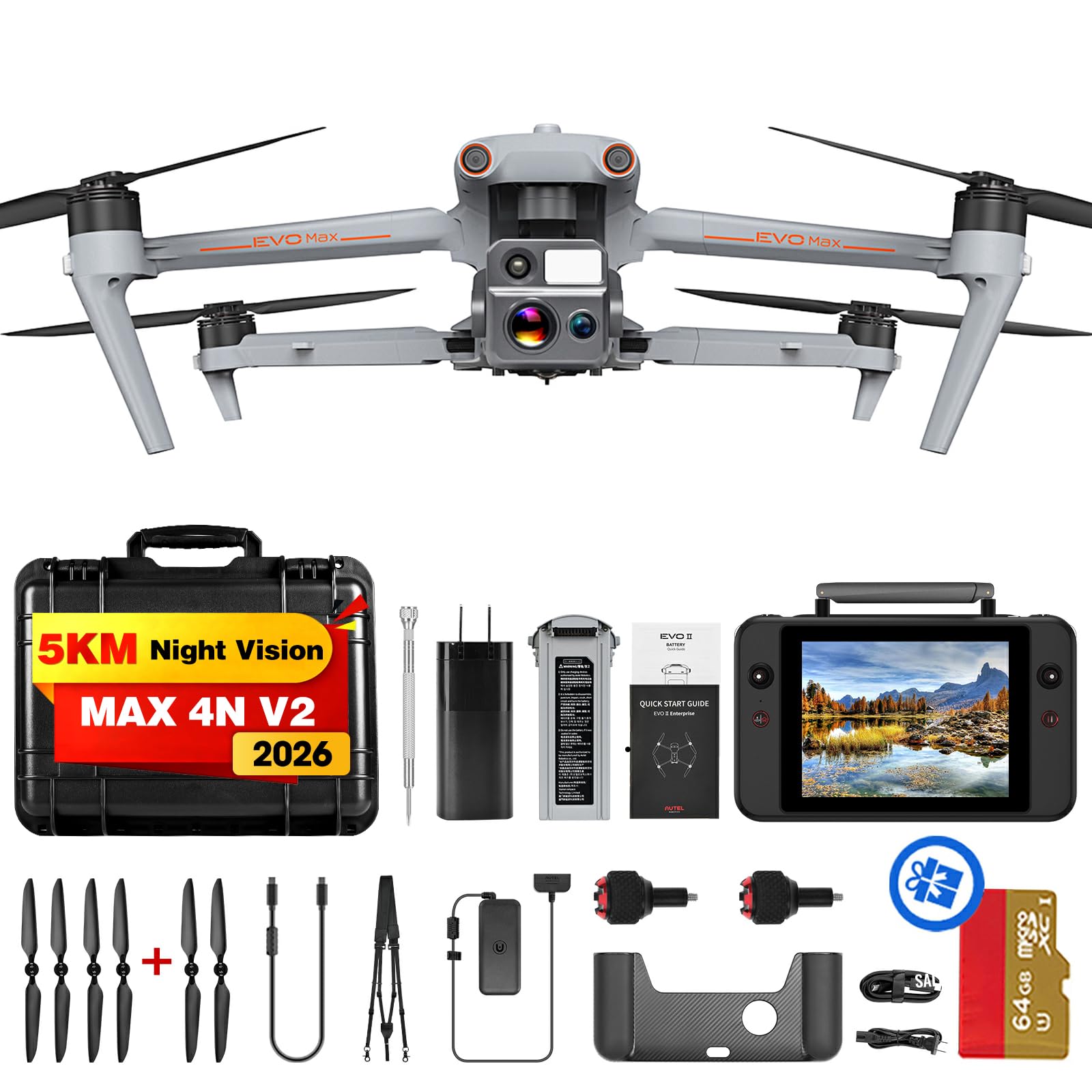 Autel Robotics EVO MAX 4N V2, Starlight Night-Vision/ Wide/ Thermal/ Laser 4 Cameras in One UAV, A-Mesh 1.0, 720° Obstacle Avoidance, 42 Mins, IP43 customer photo 1