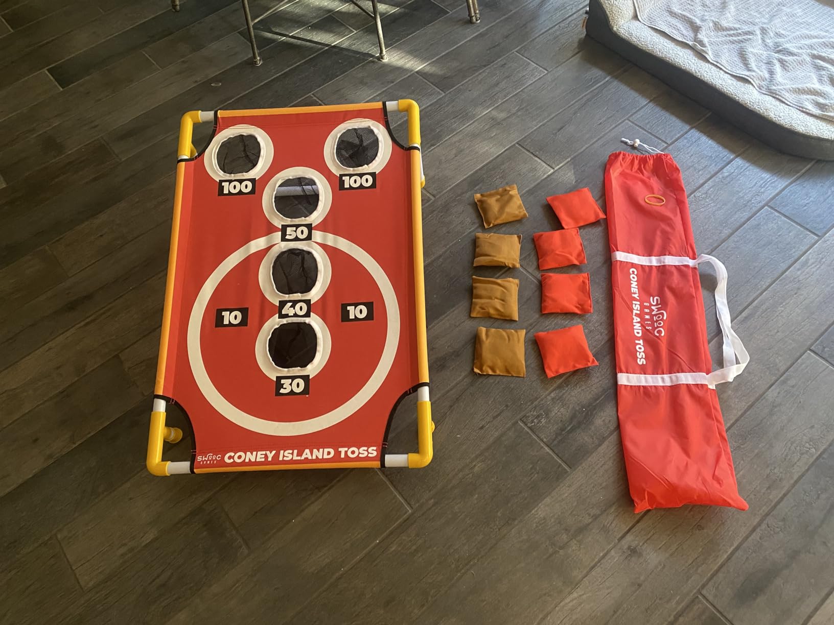 Swooc Games - Coney Island Toss - Arcade Style Cornhole Board Set w/Carrying Case & 15+ Games customer photo 2