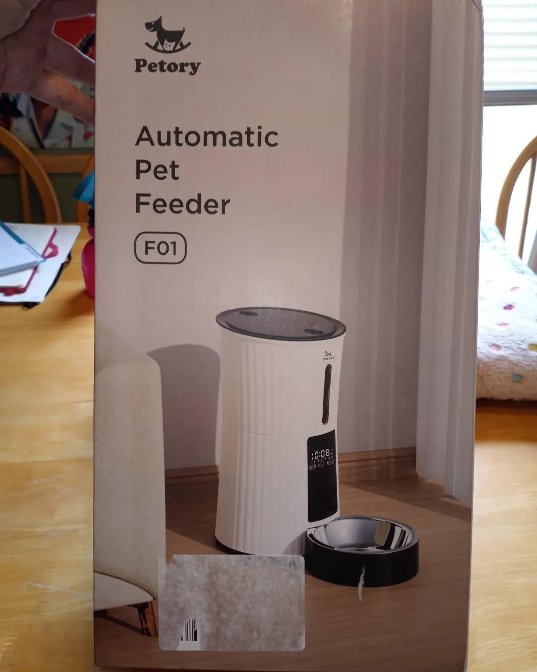 Petory Timed Automatic Cat Feeders - 4L Programable Dry Food Dispenser for Cats and Small Medium Dogs 6 Meals with Desiccant Bag Dual Power Supply 10S Voice Recorder customer photo 1