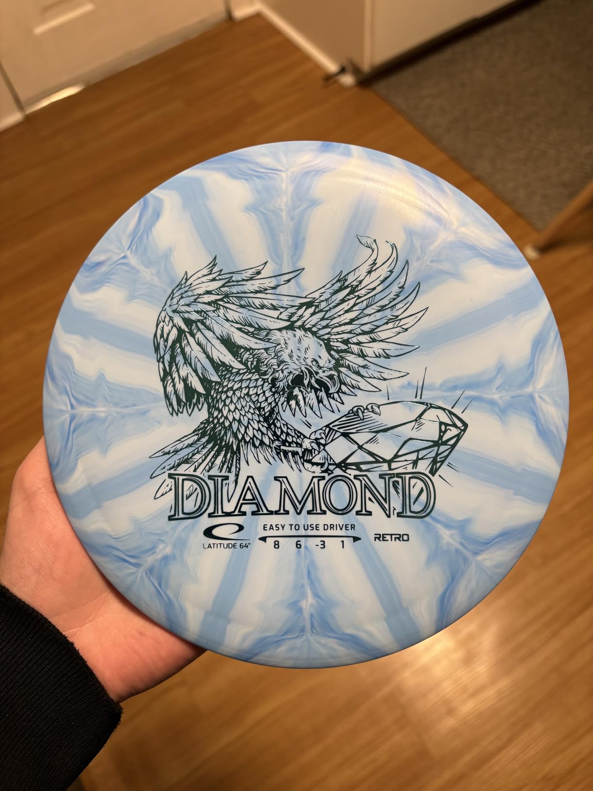 Latitude 64 Retro Burst Diamond Disc Golf Driver | Beginner Friendly Frisbee Golf Disc | 160g and Under | Burst Pattern and Stamp Color May Vary (Blue) customer photo 1