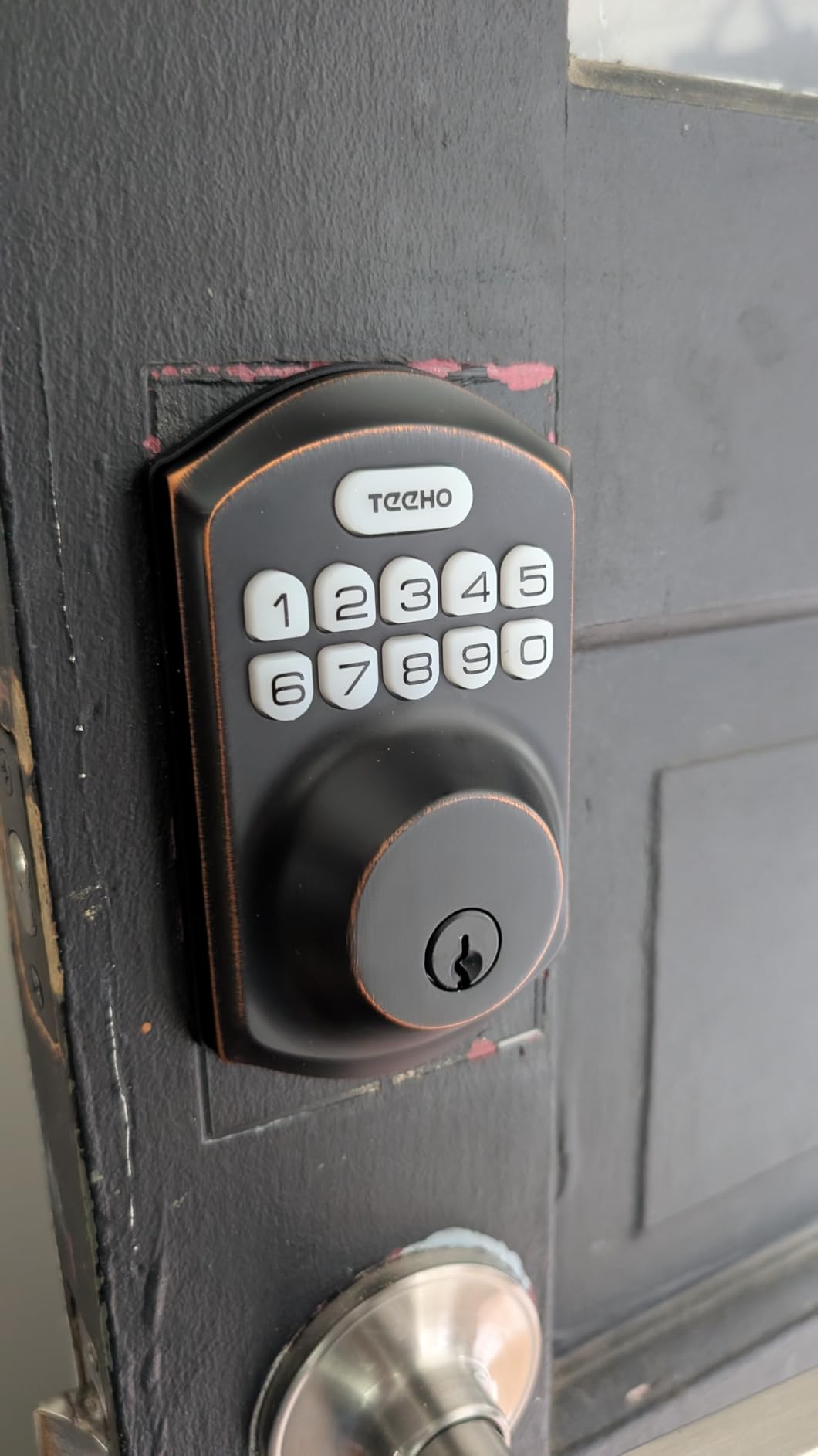 TEEHO TE001 Keyless Entry Door Lock with Keypad - Smart Deadbolt Lock for Front Door with 2 Keys - Auto Lock - Easy Installation - Matte Black customer photo 1