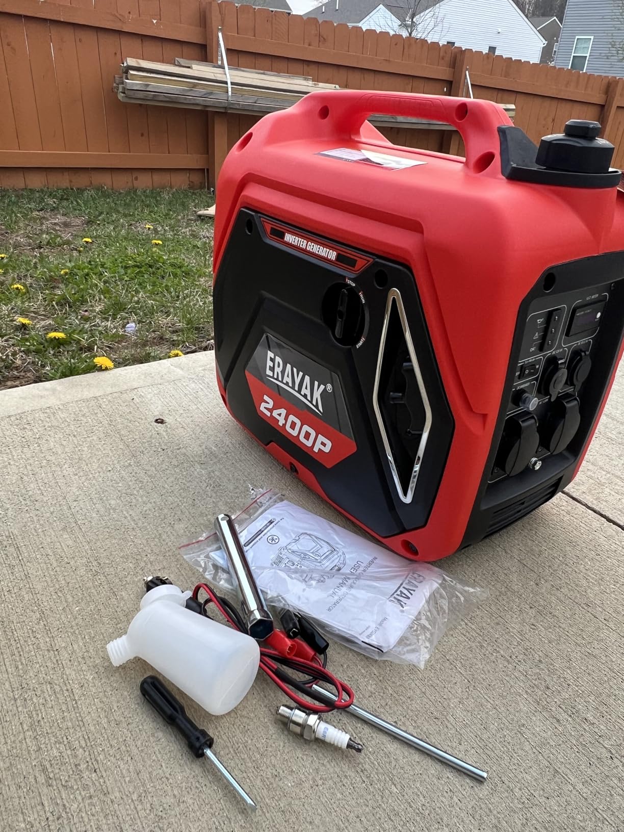 ERAYAK 2400W Portable Inverter Generator for Home Use, Super Quiet Small Generator for Camping Outdoor Emergency Power Backup, Gas Powered Engine, EPA, ECO Mode customer photo 1