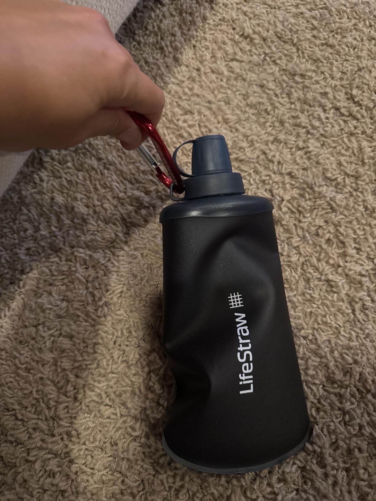 LifeStraw Peak Series - Collapsible Squeeze Bottle Water Filter System - 650ml for Trail Running, Through Hiking, Travel, Cycling, and Fishing; Dark Mountain Gray customer photo 1
