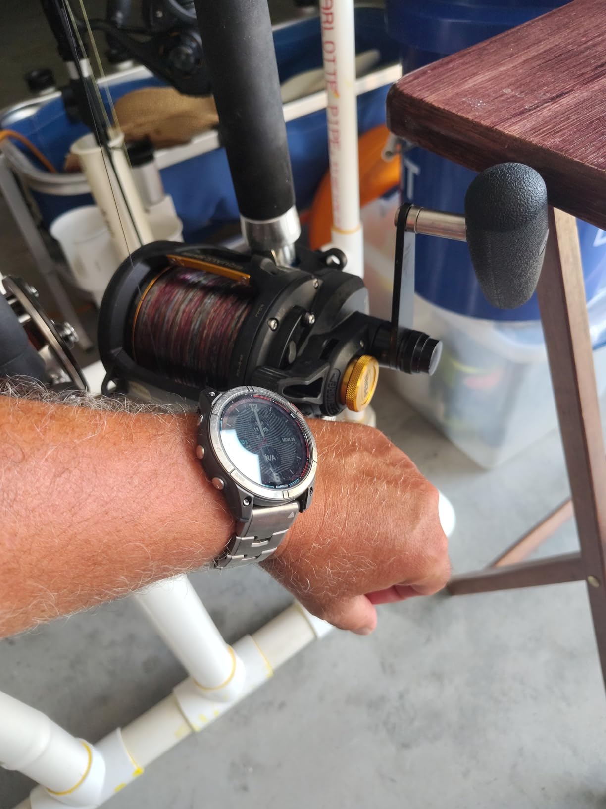 Garmin quatix 7X Solar Edition, Marine GPS Smartwatch, Solar Charging Capabilities, Durable Watch with Flashlight, Tide Changes and Anchor Drag Alerts, Waypoint Marking customer photo 1