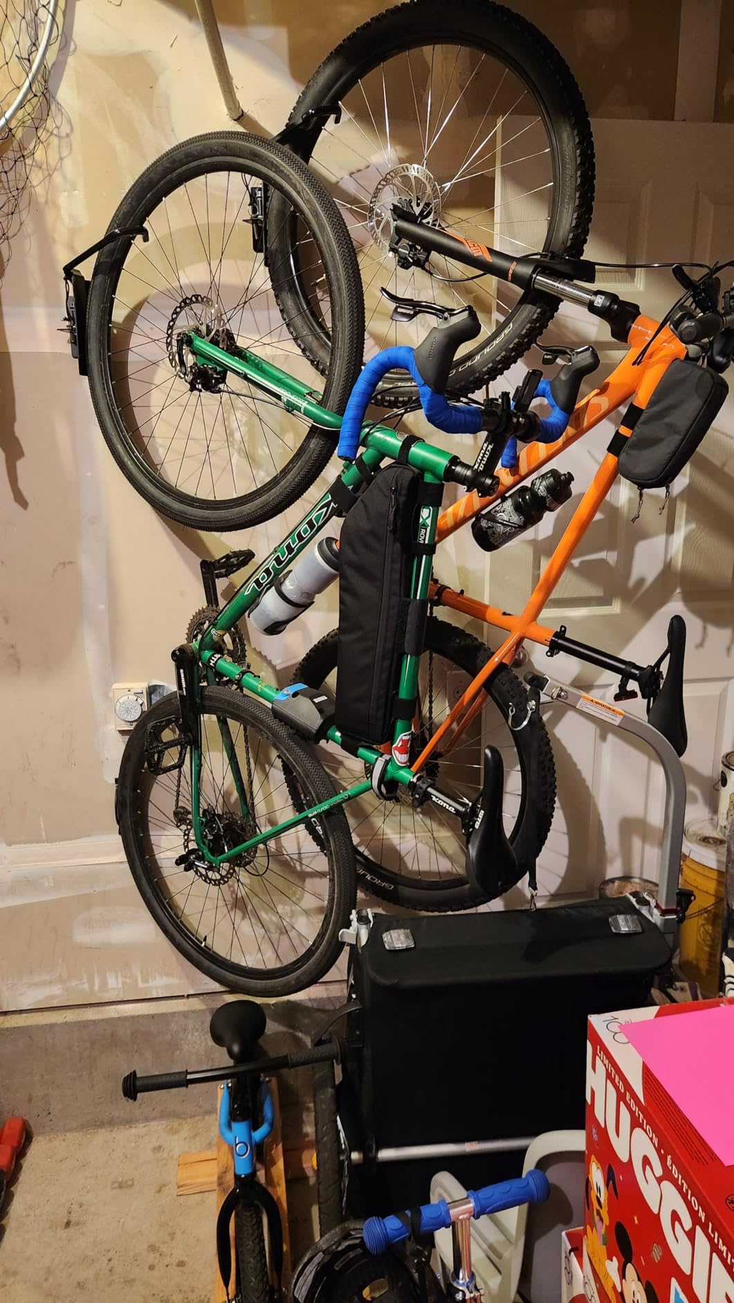 StoreYourBoard Bike Hangers for Garage | Garage Bike Rack Wall Mount, Vertical Bicycle Rack for Garage | 124° Swivel Bike Wall Mount with Stopper, Holds 50lbs customer photo 1