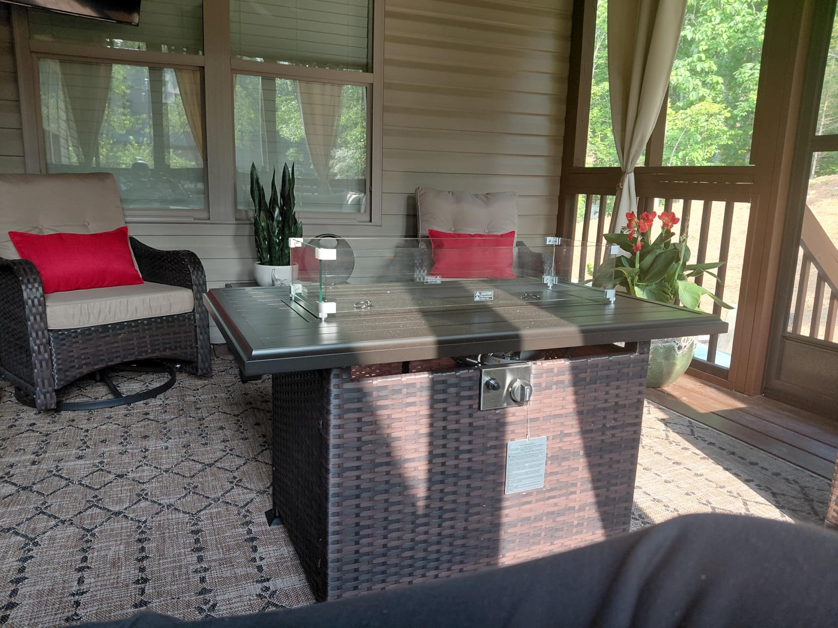 Outdoor Patio Furniture Set, 6 Pieces Outdoor Sectional Furniture High Backrest Patio Sofa, All-Weather PE Rattan Patio Conversation Set with Coffee Table & Cushions-Sand customer photo 2