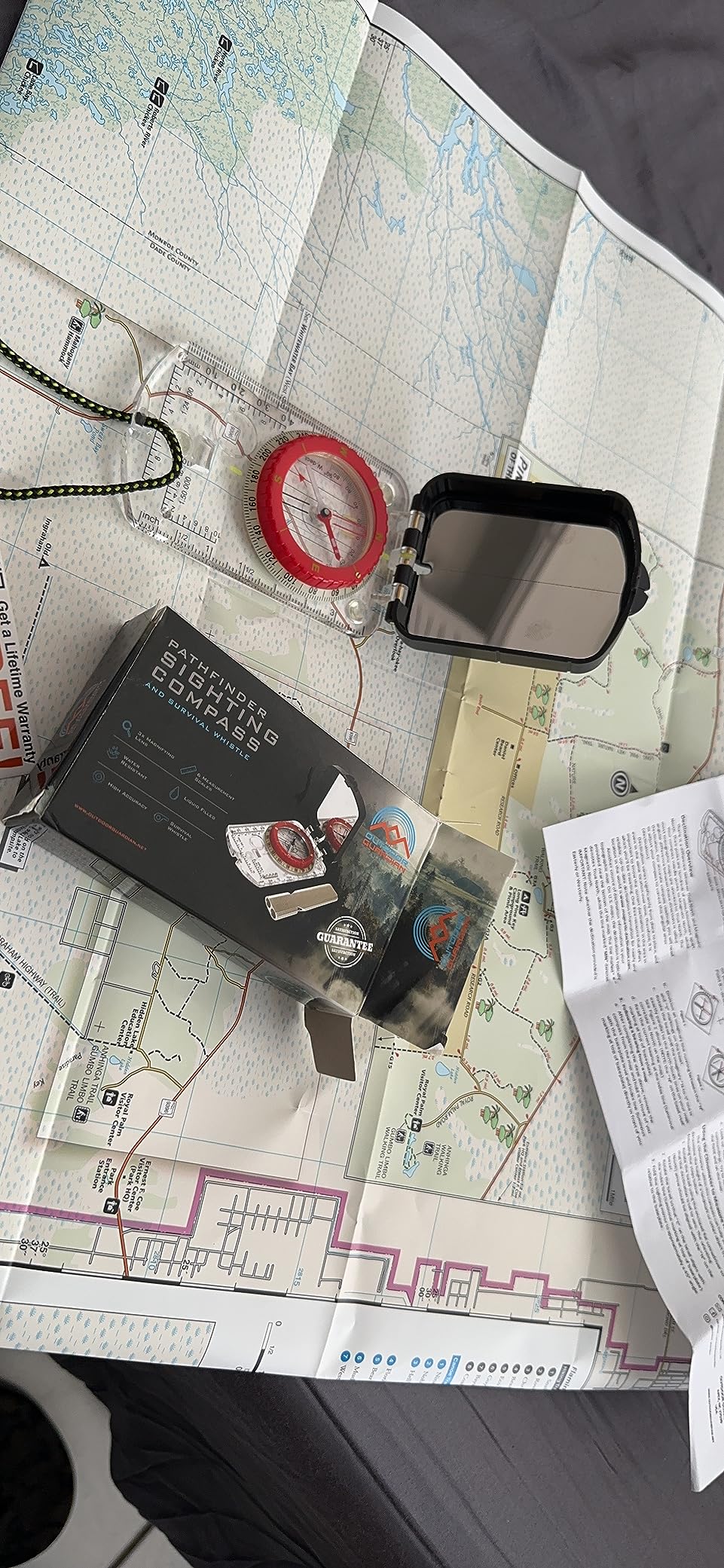 Pathfinder Sighting Compass - Precise Navigation, Hiking and Orienteering Mirror Compass with Luminous Bezel, Adjustable Declination, Clinometer, LED and Survival Whistle customer photo 2