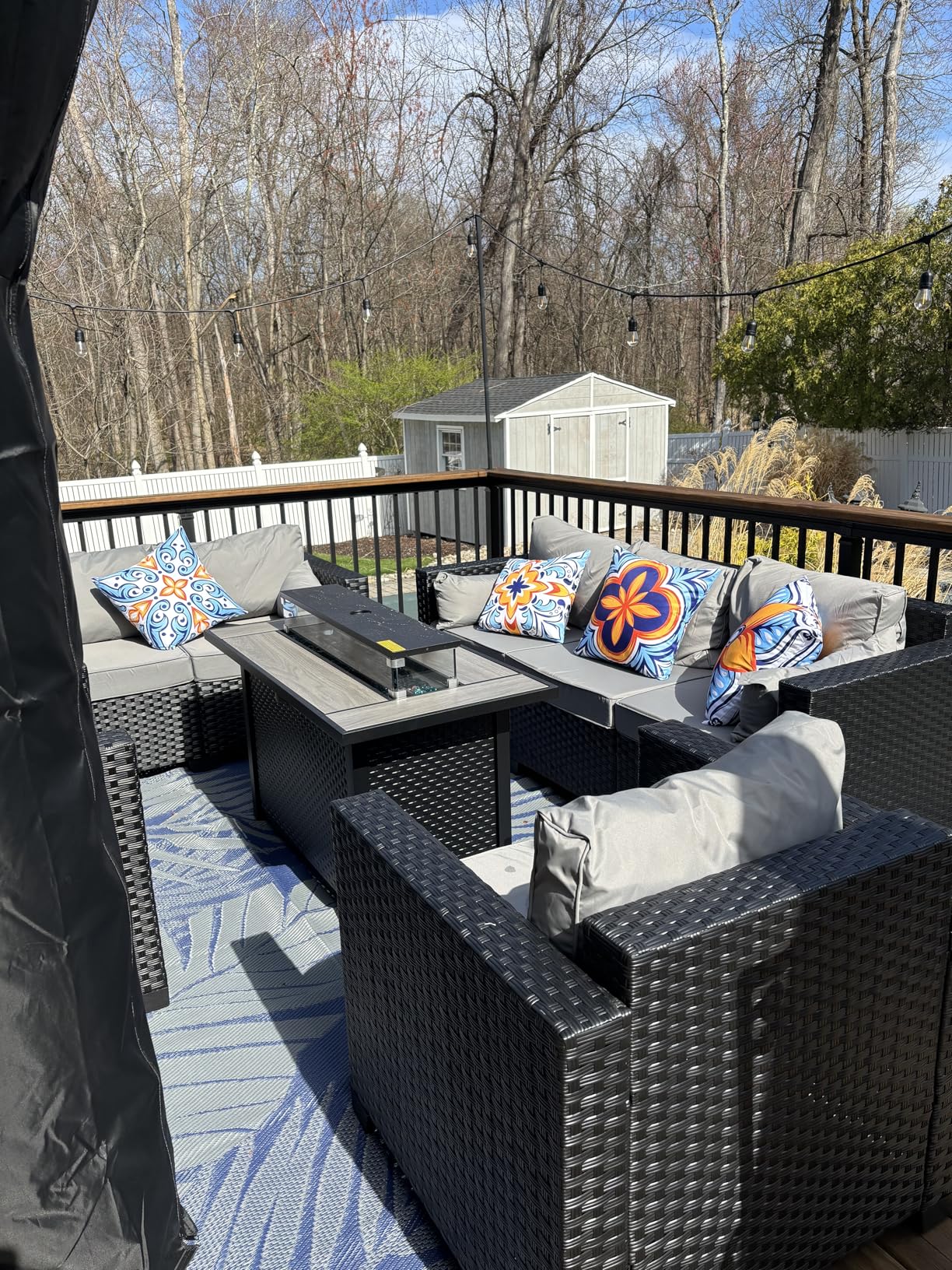 Rattaner 5-Piece Patio Furniture Sofa Set Outdoor Wicker Sectional Couch with Storage Table Non-Slip Cushions Furniture Covers, Grey customer photo 1