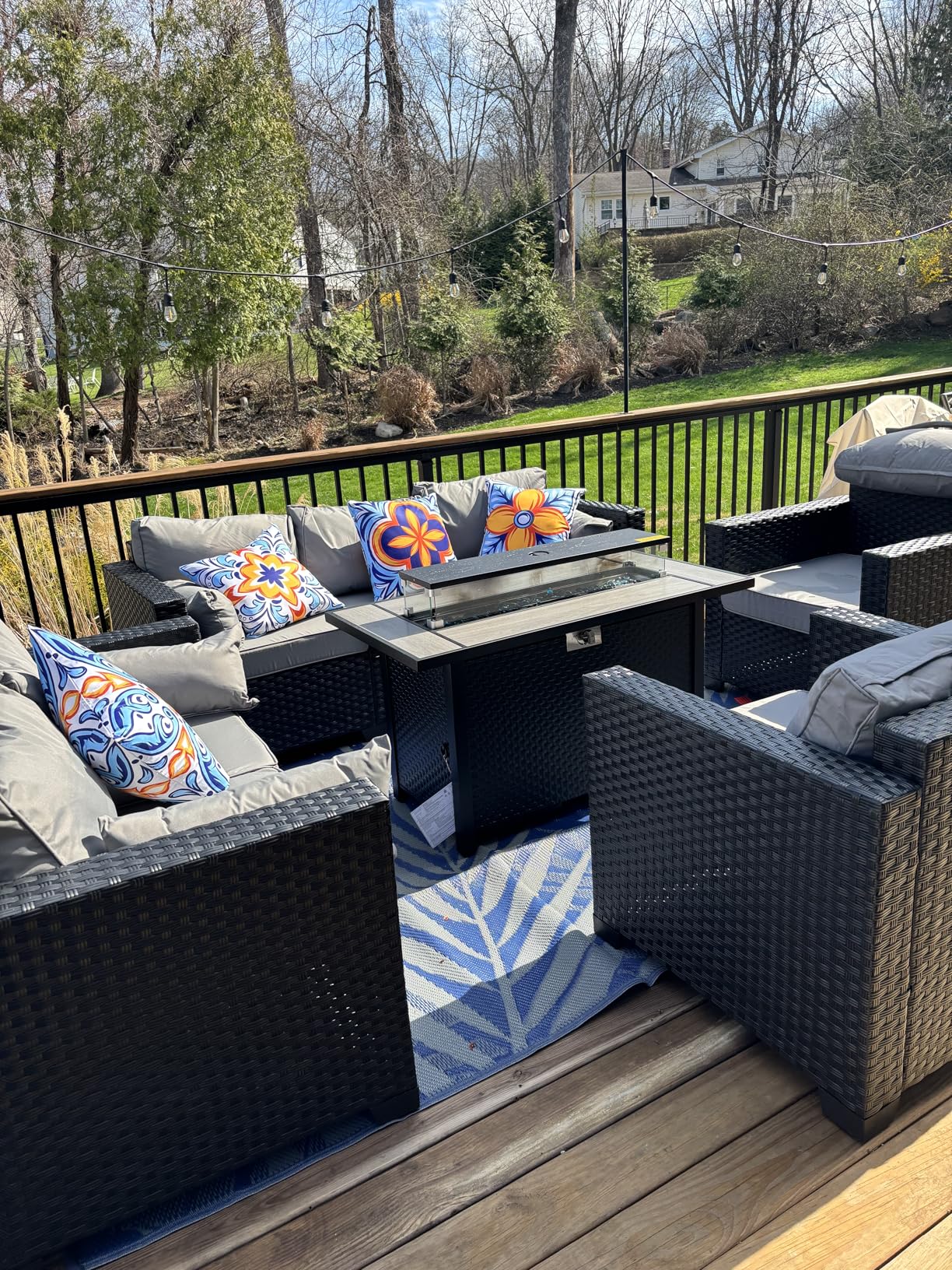 Rattaner 5-Piece Patio Furniture Sofa Set Outdoor Wicker Sectional Couch with Storage Table Non-Slip Cushions Furniture Covers, Grey customer photo 2