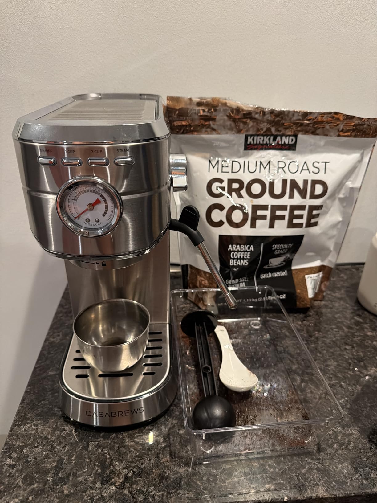 CASABREWS CM5418 Espresso Machine 20 Bar, Compact Espresso Maker with Steam Milk Frother, Stainless Steel customer photo 1
