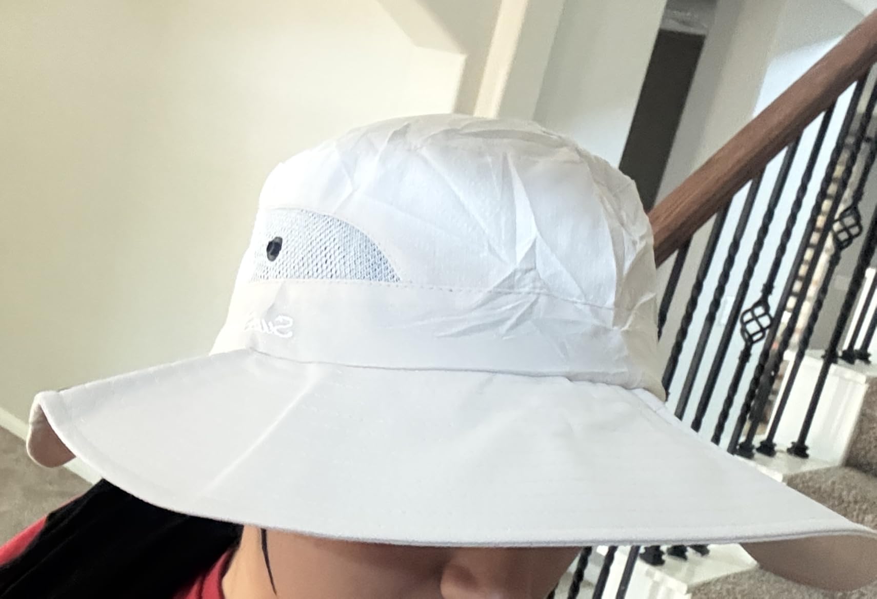 Women's Outdoor UV-Protection-Foldable Sun-Hats Mesh Wide-Brim Beach Fishing Hat with Ponytail-Hole customer photo 2