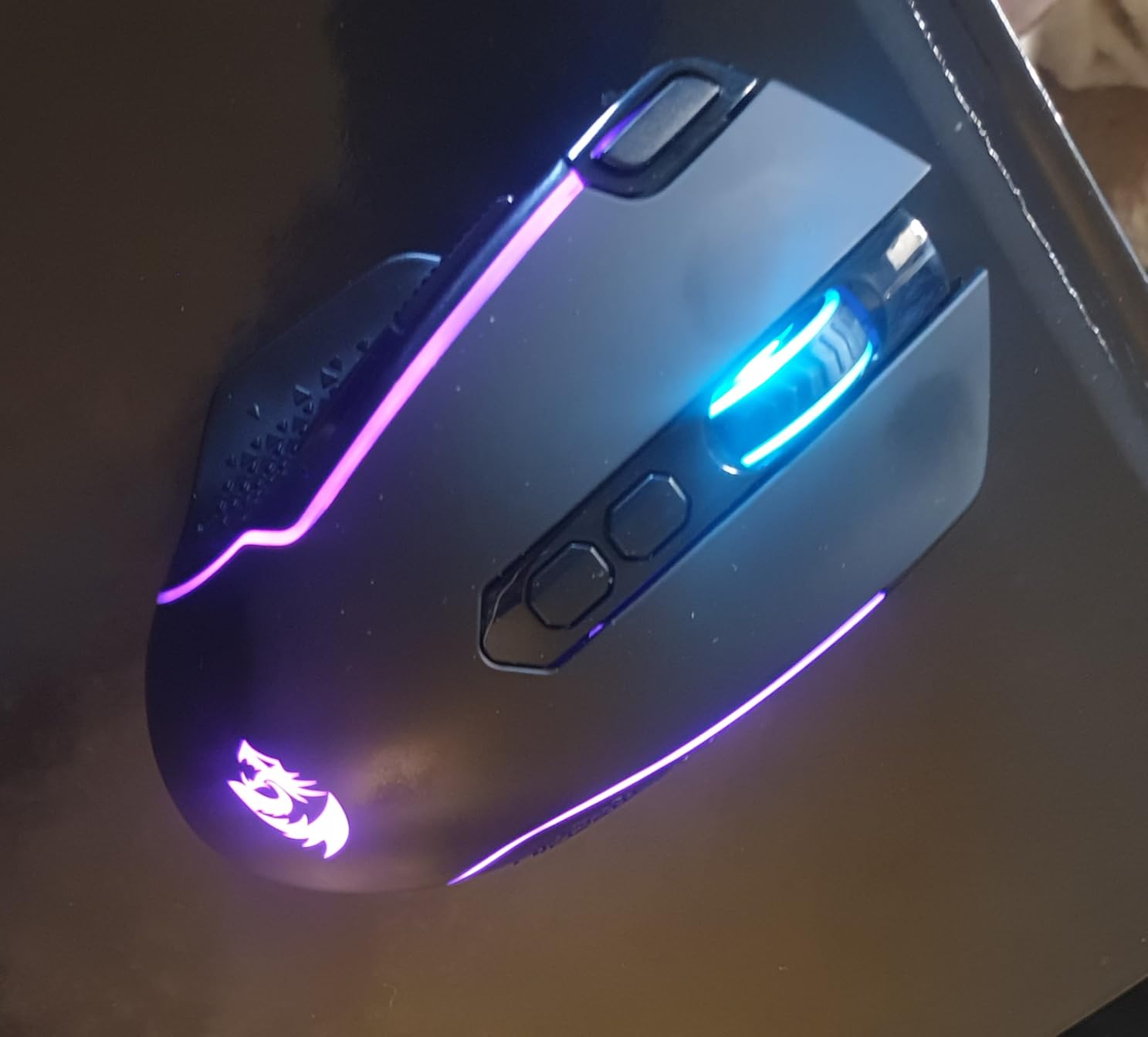 Redragon M810 Pro Wireless Gaming Mouse, 10000 DPI Wired/Wireless Gamer Mouse w/Rapid Fire Key, 8 Macro Buttons, 45-Hour Reliable Power Capacity and RGB Backlit for PC/Mac/Laptop customer photo 2