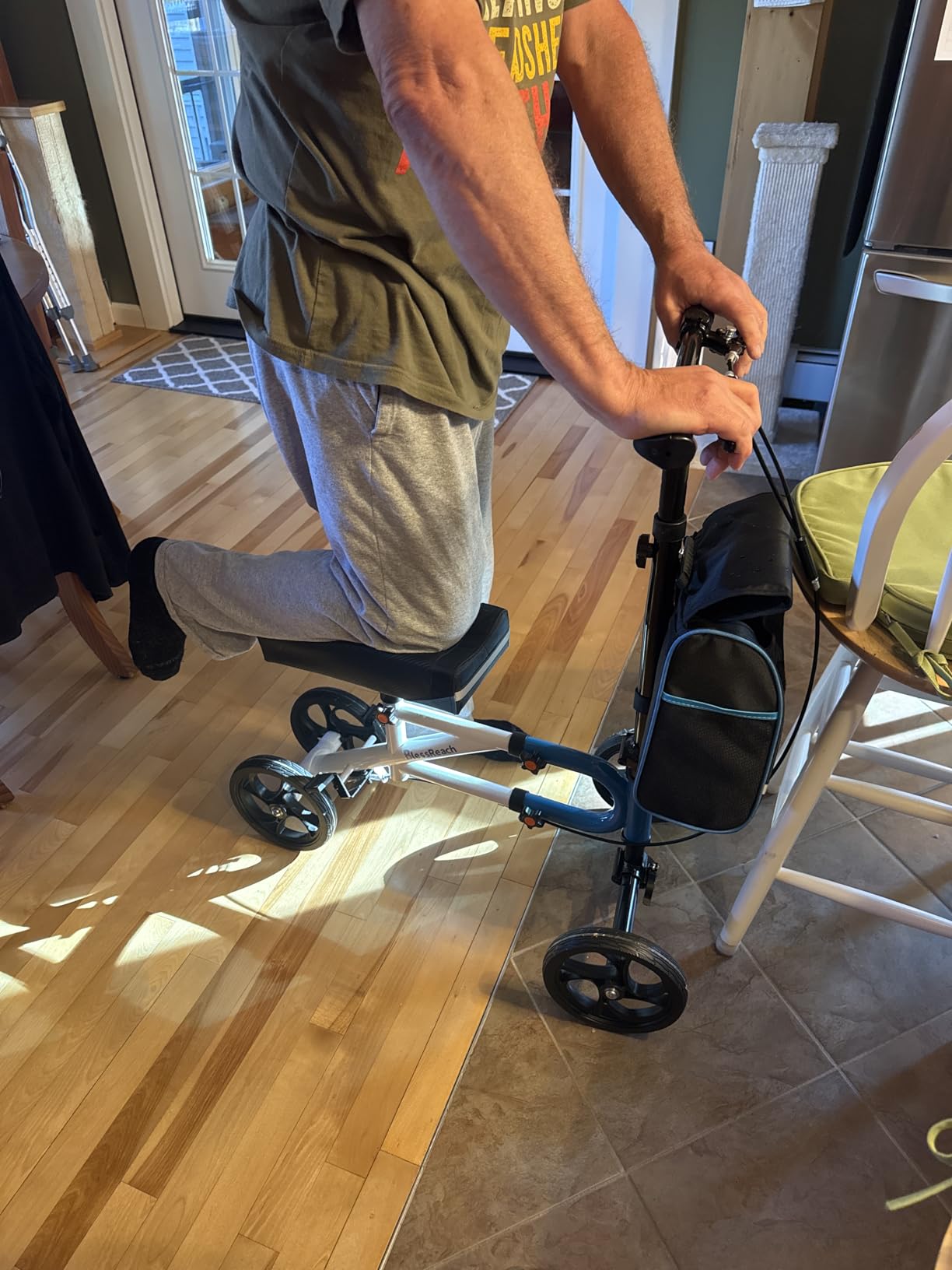 Knee Scooter, Knee Scooter for Adults for Foot Surgery, Knee Walker for Foot Injuries Compact Crutch Alternative with Dual Braking System (Blue) customer photo 1