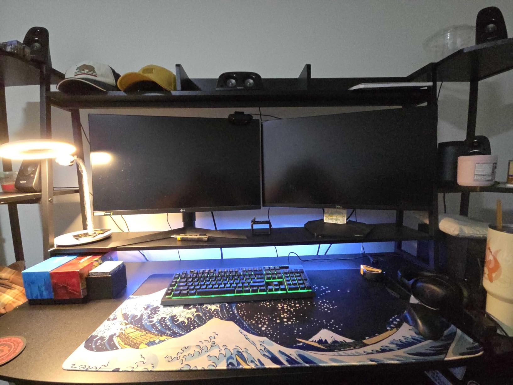 SEDETA Gaming Desk 78.8'' with LED Lights, Hutch and Storage Shelves, Computer Desk with Monitor Stand, Large PC Gamer Desk Workstation, Ergonomic Gaming Table for Bedroom, Living Room, Black customer photo 1