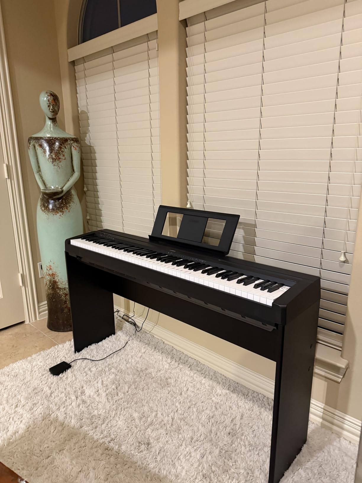 penypeal L85 Keyboard Stand for Adult Compatible for Yamaha P71/P45/P-125/P-128/P35 Keyboard, Wooden, Black customer photo 1