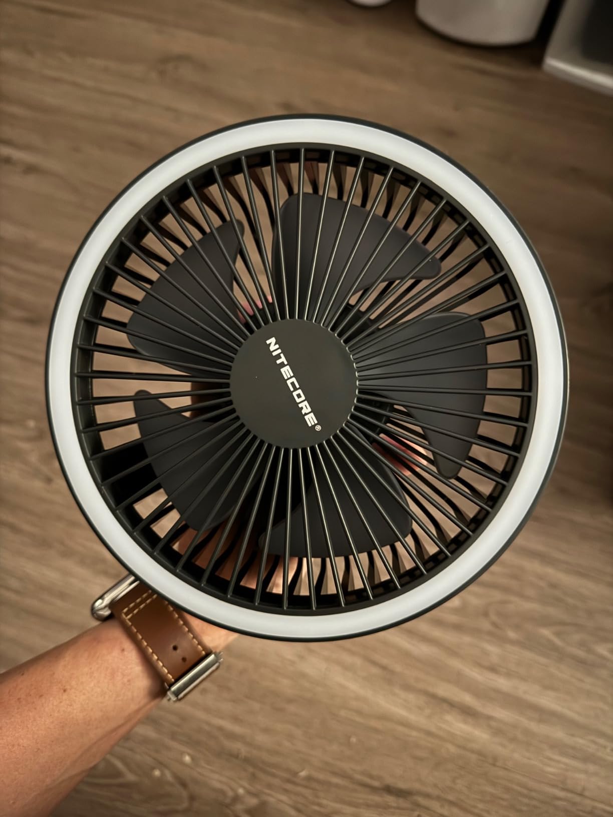 Nitecore NEF10 Multifunctional Portable Electric Fan with LED Ring Light, Flexible Ball Head Tripod, Brushless Motor 10000mAh Battery (Grey) customer photo 2
