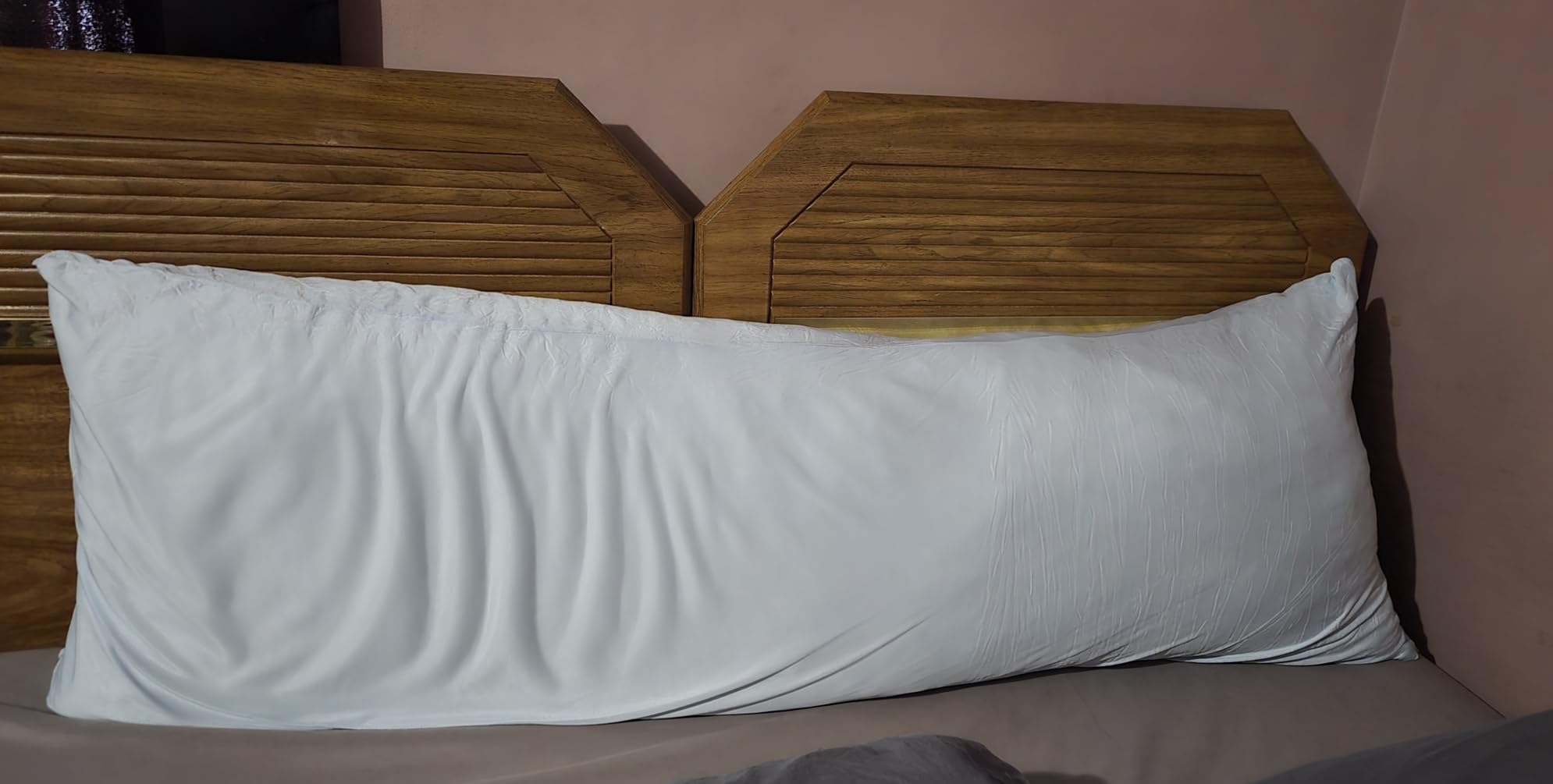 WhatsBedding Memory Foam Body Pillow with Removable Pillowcase - Fluffy Body Pillows for Adults - Large Long Bed Pillows for Sleeping - 20x54 inch, White customer photo 2