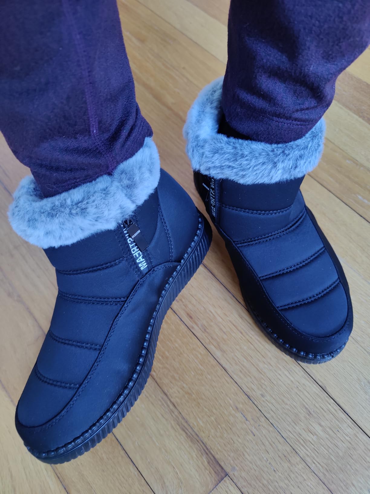 Womens Snow Boots Winter Warm Ankle Boots Waterproof Outdoor Fur Lined Shoes for Women customer photo 1