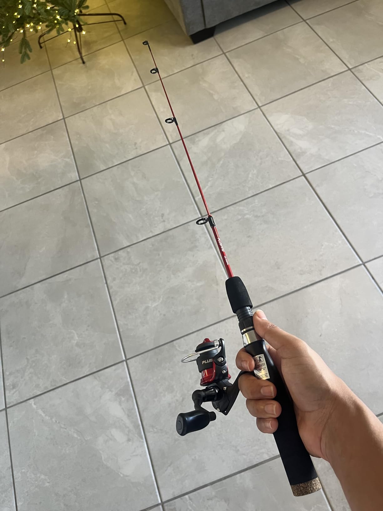 PLUSINNO Ultralight Winter Ice Fishing Rod Reel Combo 26/27/28 inch. Medium Light Fast Action Multi-Species Spinning Ice Fishing Pole Tackle Walleye Perch Panfish Bluegill customer photo 1